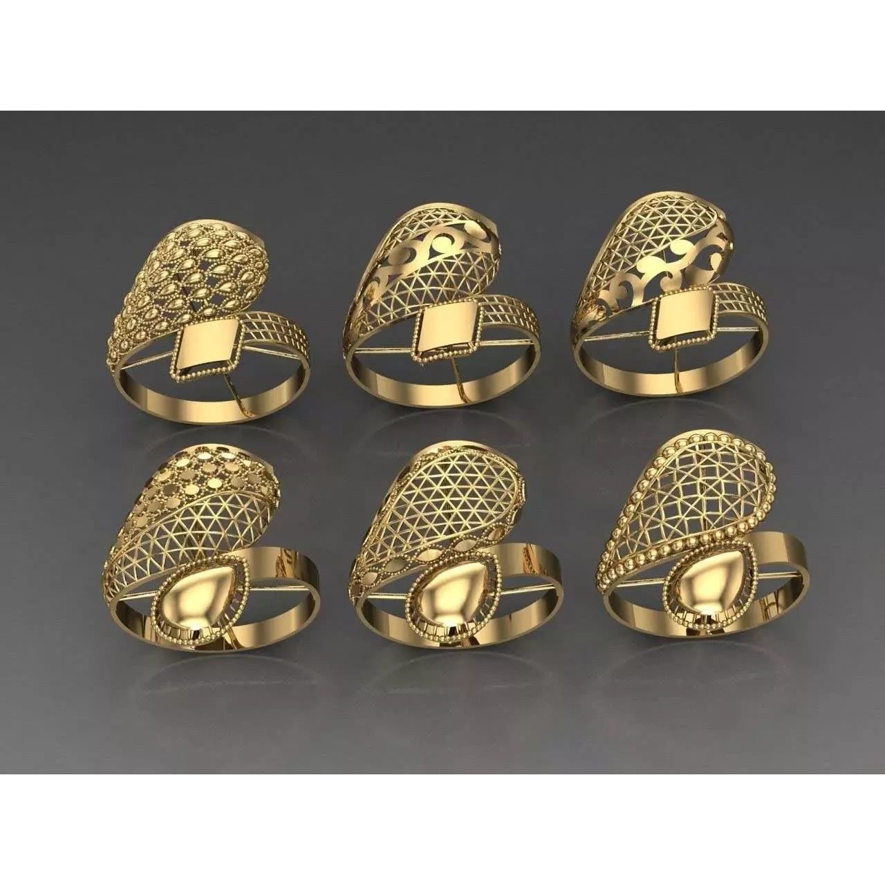 Fusion Arabian Rings 250 rings latest light Weight 3D print model 5