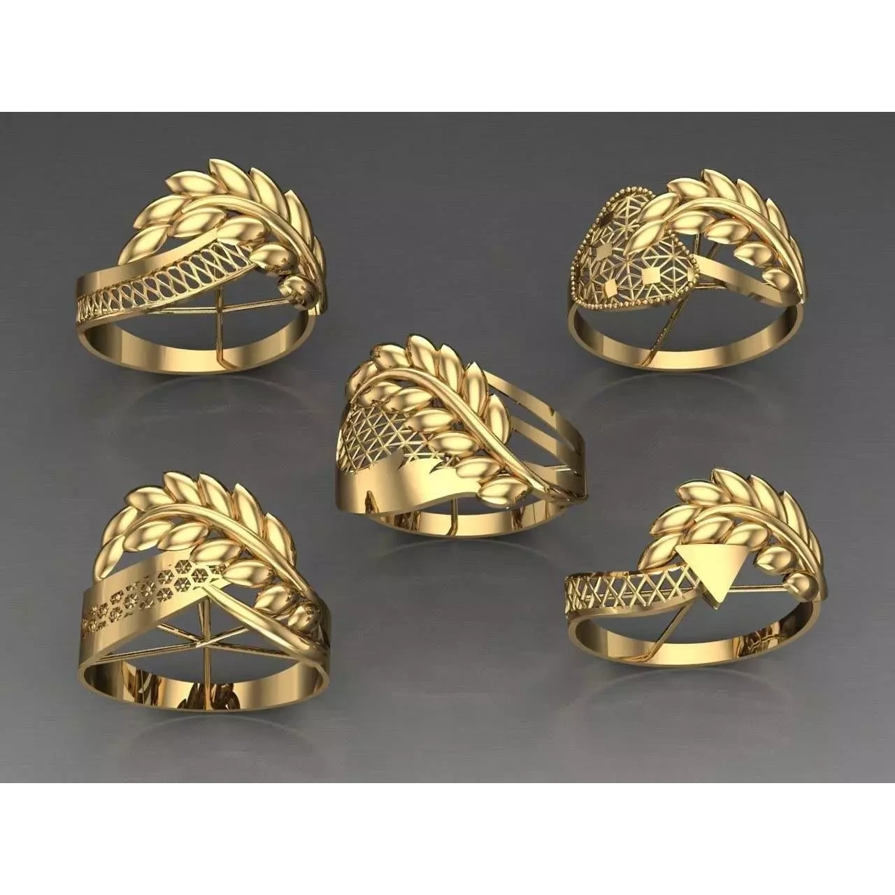 Fusion Arabian Rings 250 rings latest light Weight 3D print model 6