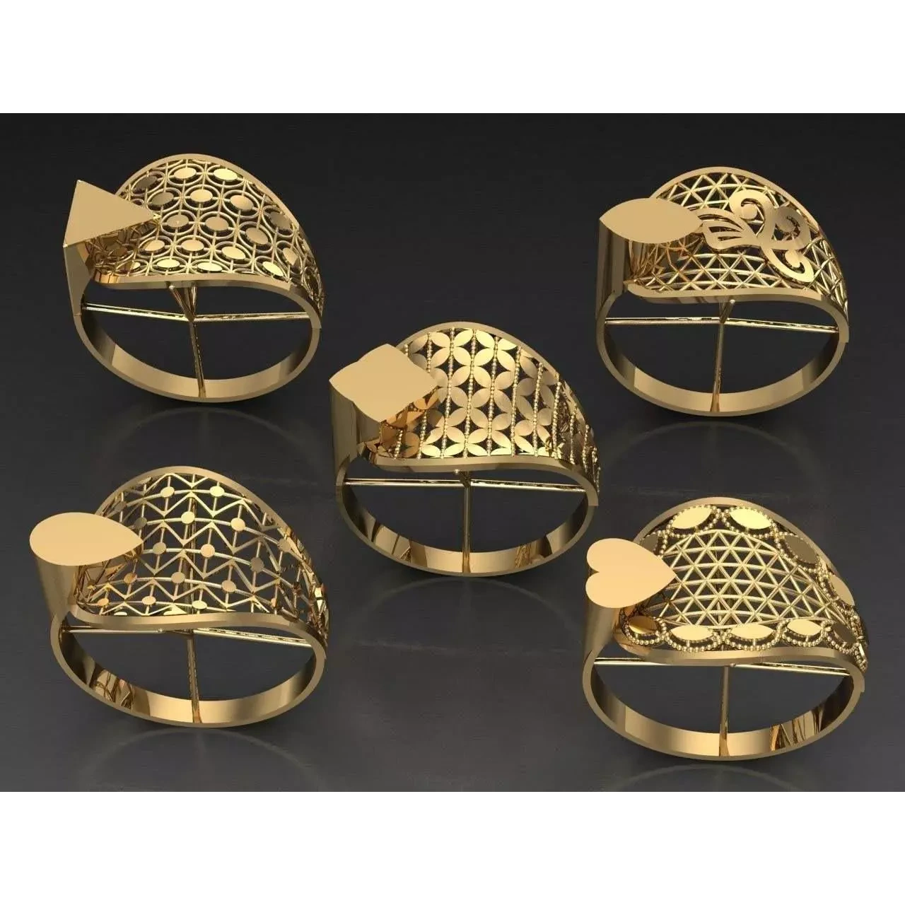 Fusion Arabian Rings 250 rings latest light Weight 3D print model 8