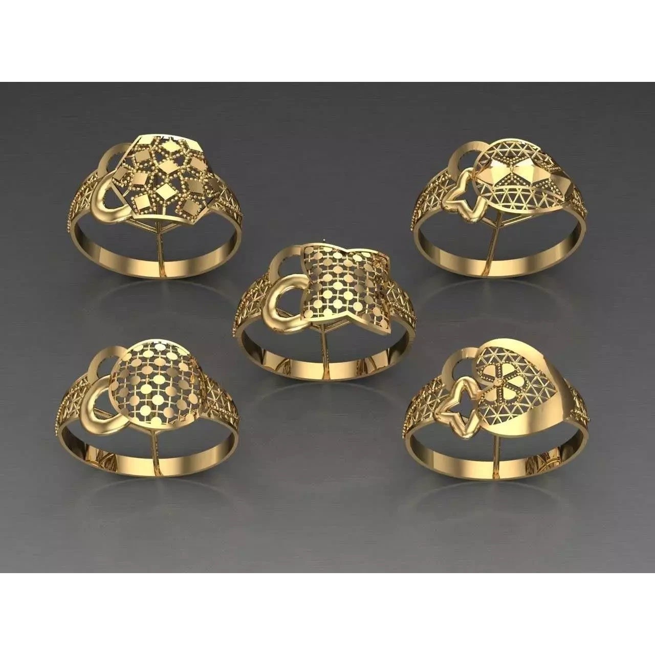 Fusion Arabian Rings 250 rings latest light Weight 3D print model 9