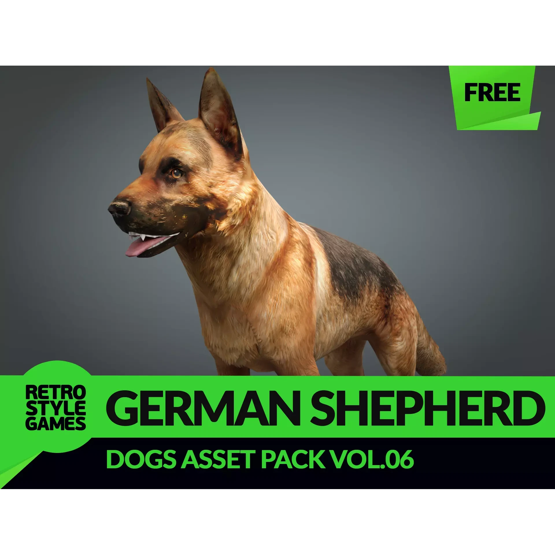 German Shepherd 3D Model Free low-poly 3D model