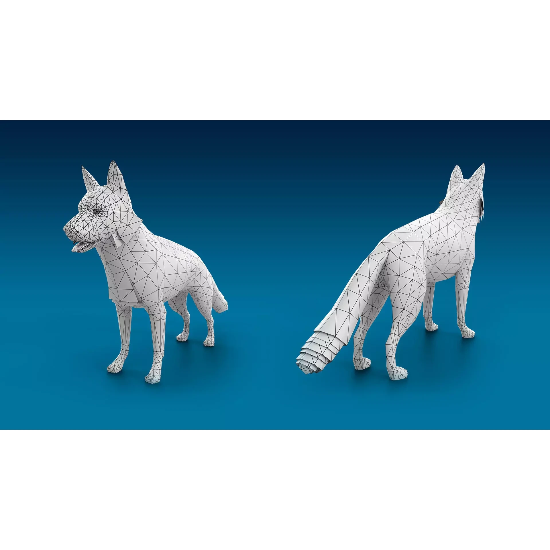 German Shepherd 3D Model Free low-poly 3D model 3
