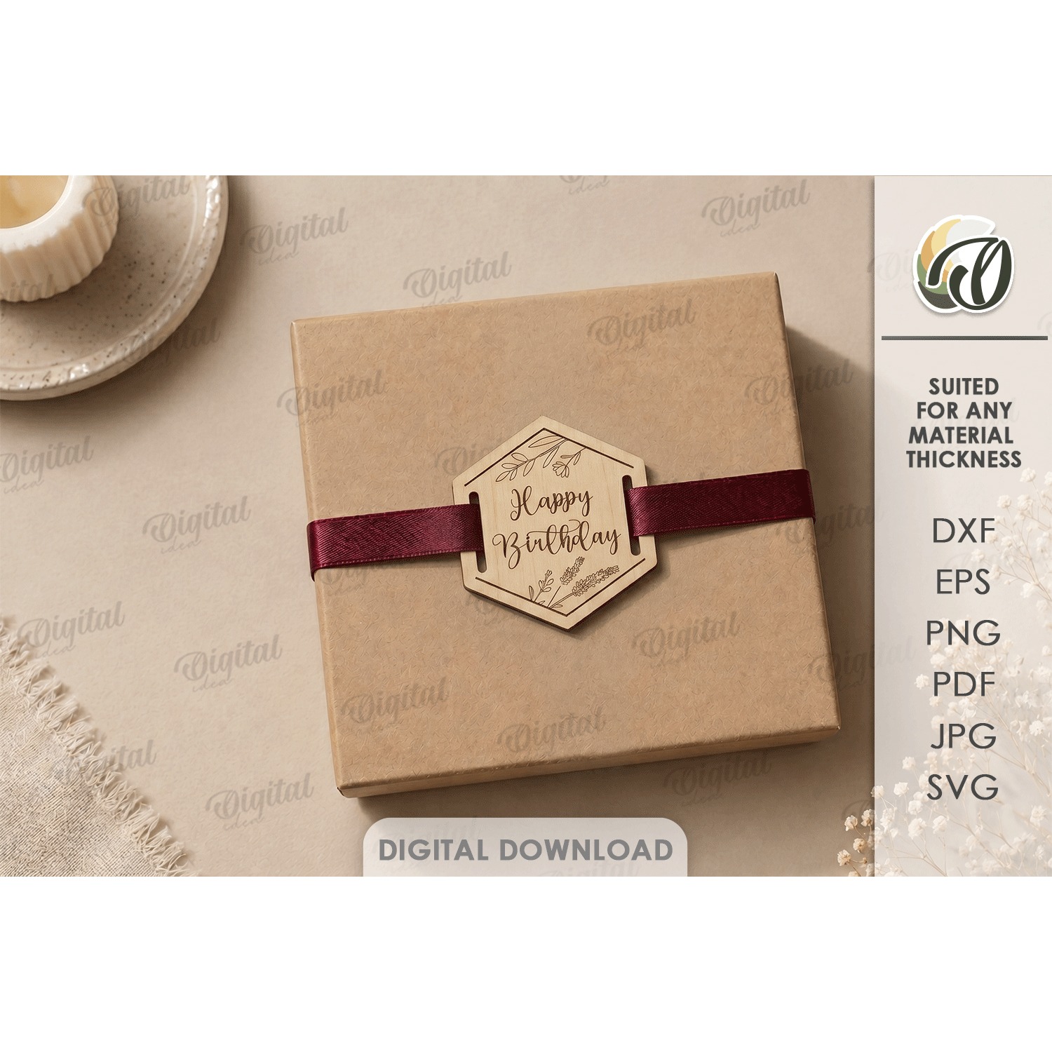 Gift Tag Laser Cut. Engraved Present Tag SVG (2)