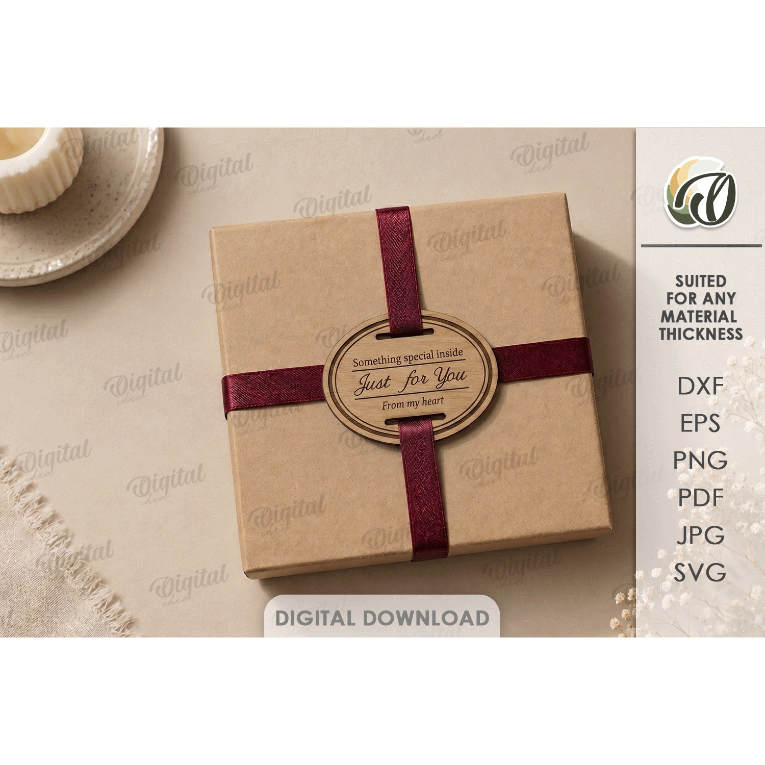 Gift Tag Laser Cut. Engraved Present Tag SVG (7)