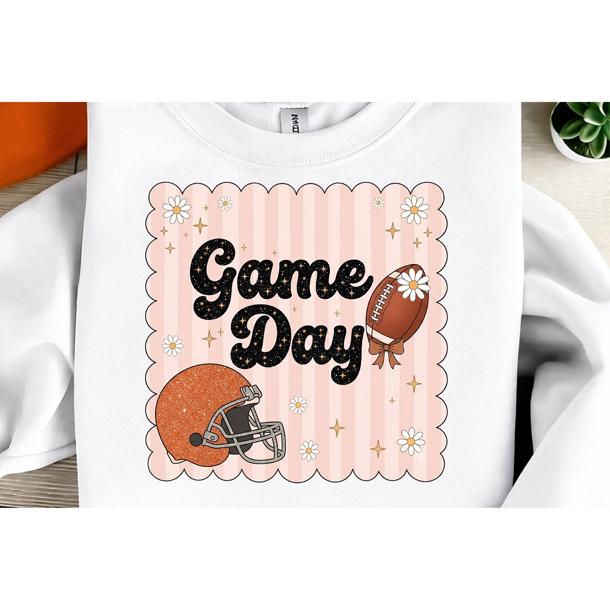 Glitter Football Game Day PNG