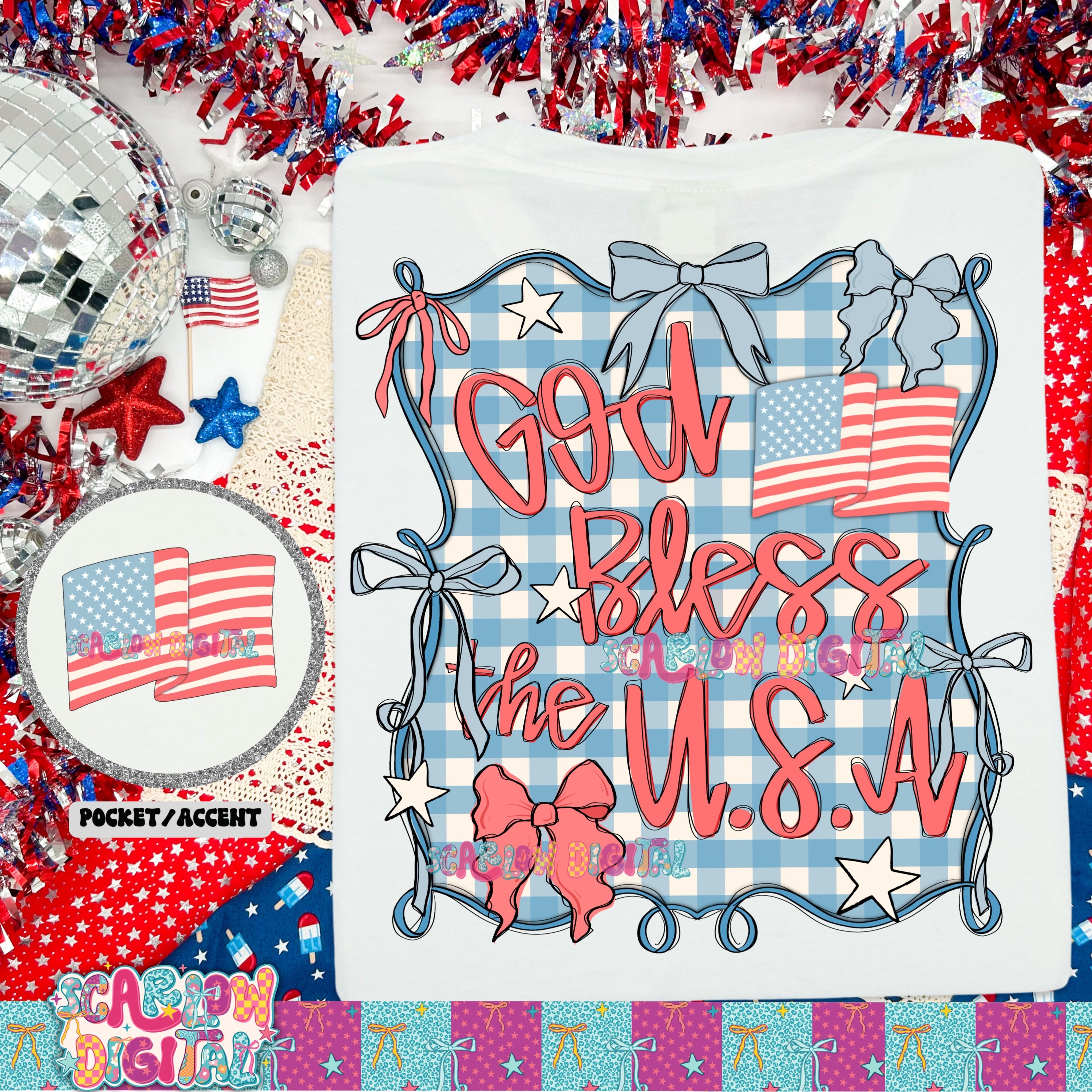God Bless the USA PNG Digital Design 2