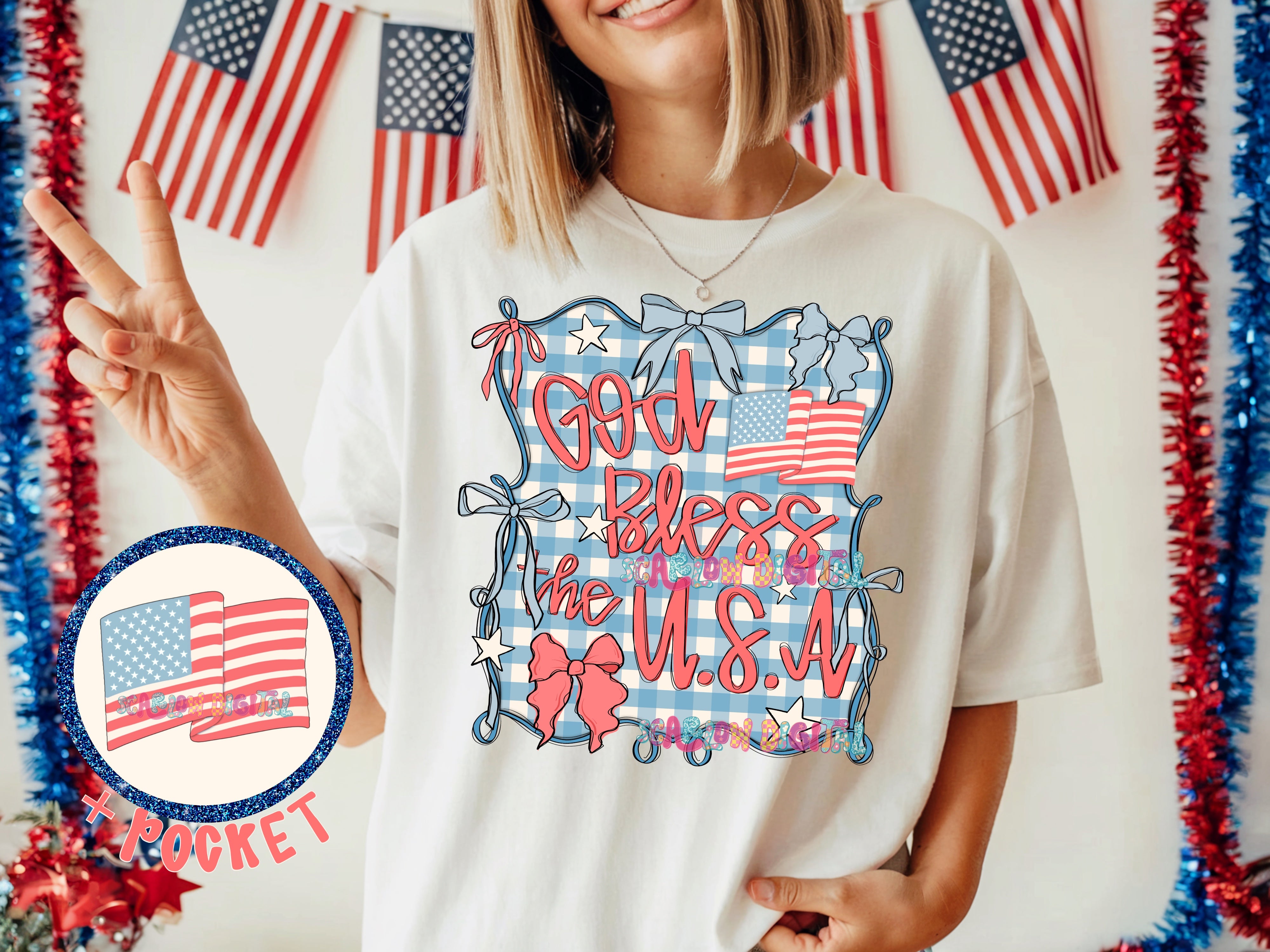 God Bless the USA PNG Digital Design 3