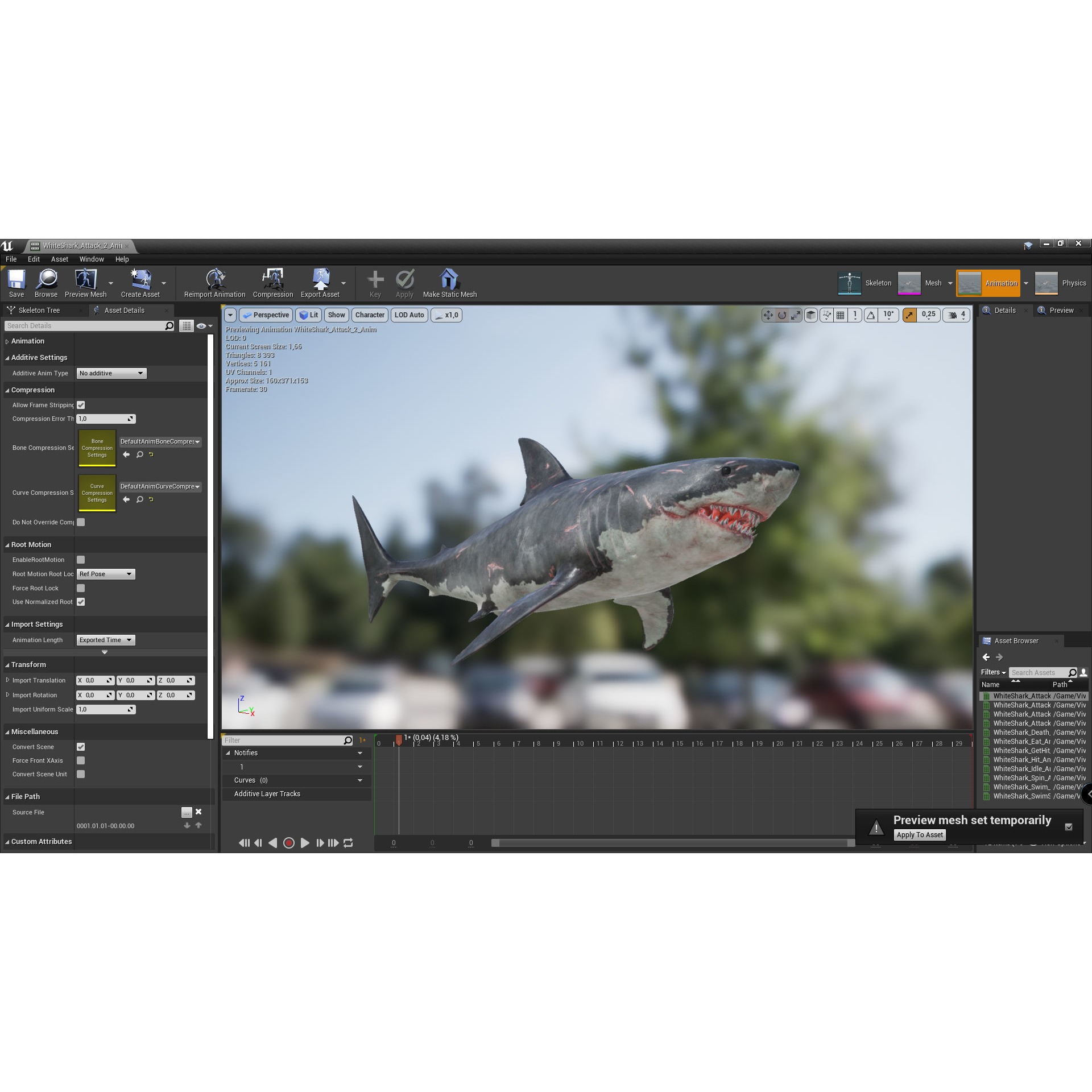 Great White Shark - Game Ready Low-poly 3D model 5