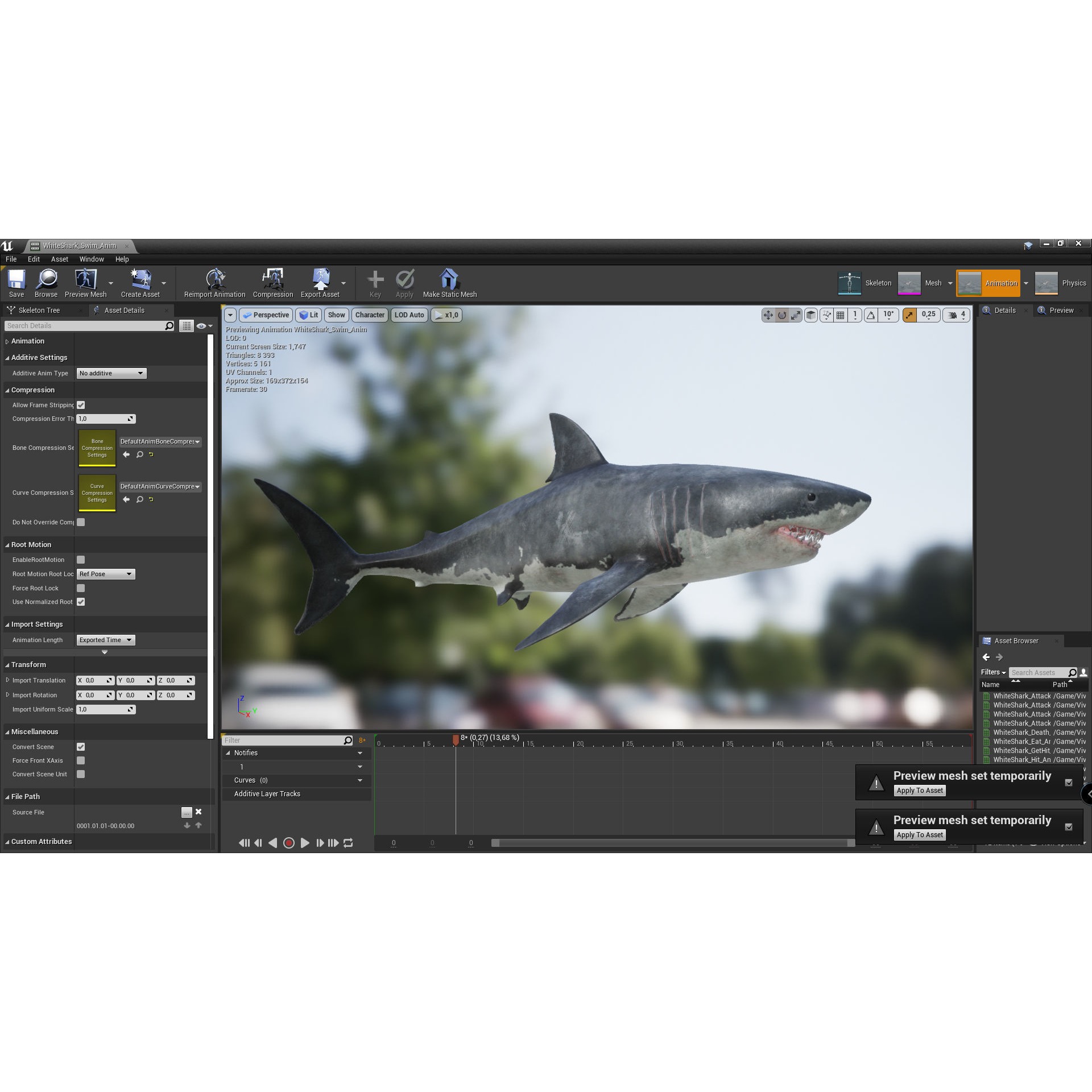 Great White Shark - Game Ready Low-poly 3D model 6