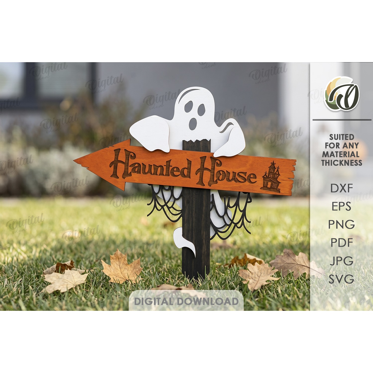 Halloween Directional Sign Laser Cut. Yard Stake SVG (2)