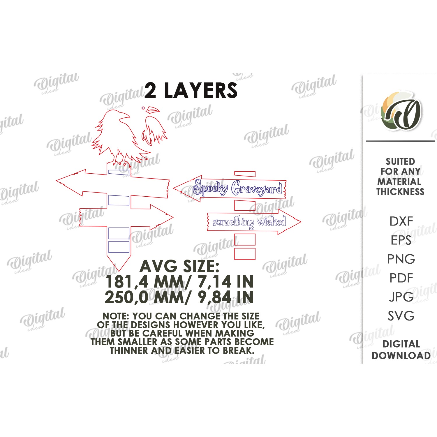 Halloween Directional Sign Laser Cut. Yard Stake SVG (4) 2