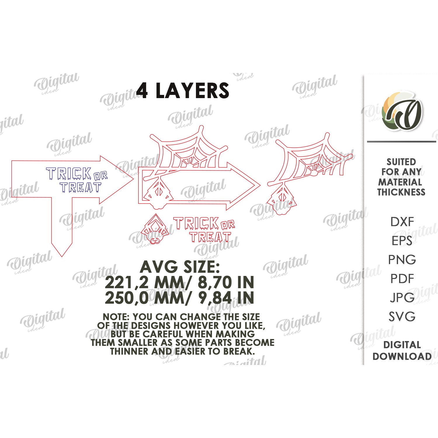 Halloween Directional Sign Laser Cut. Yard Stake SVG (5) 2