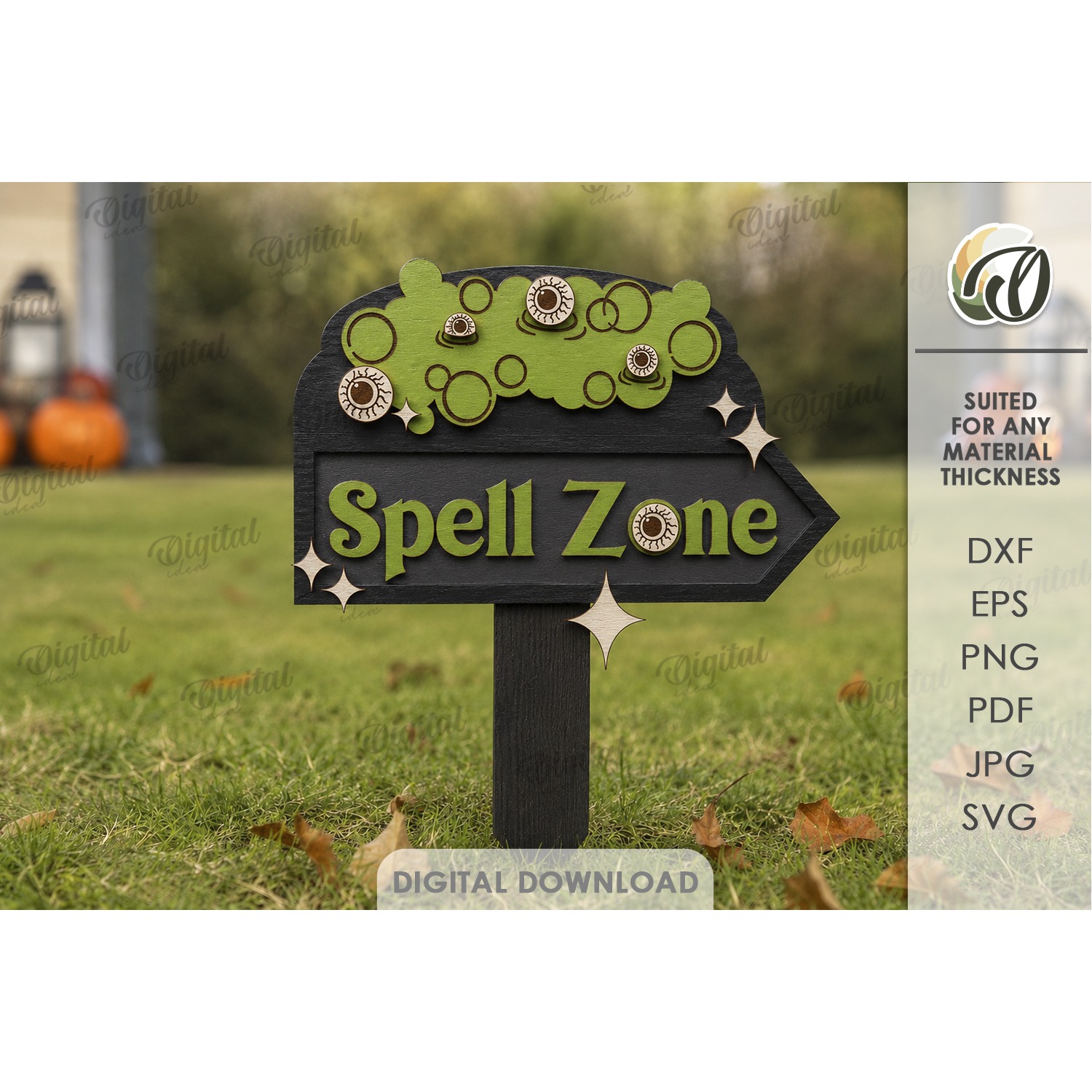 Halloween Directional Sign Laser Cut. Yard Stake SVG (6)