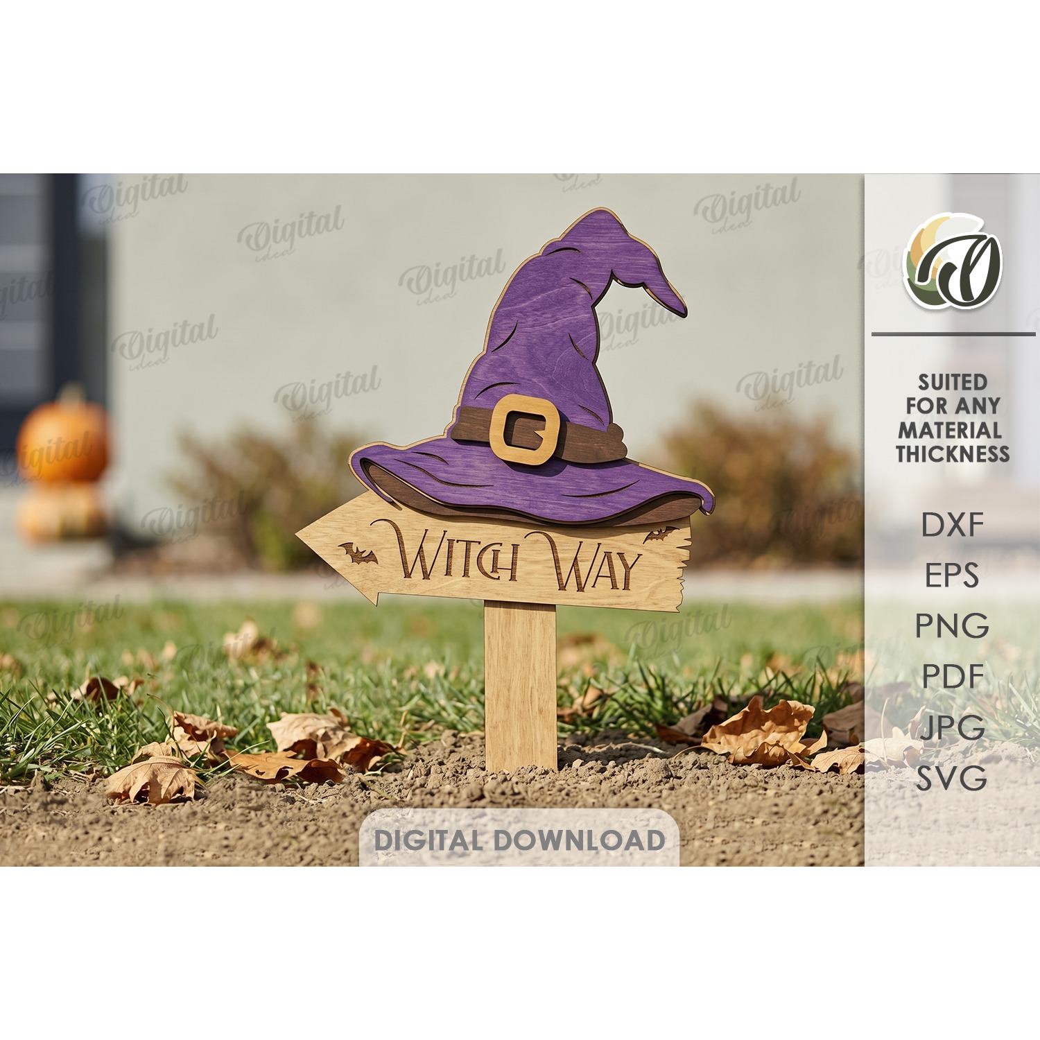 Halloween Directional Sign Laser Cut. Yard Stake SVG (7)