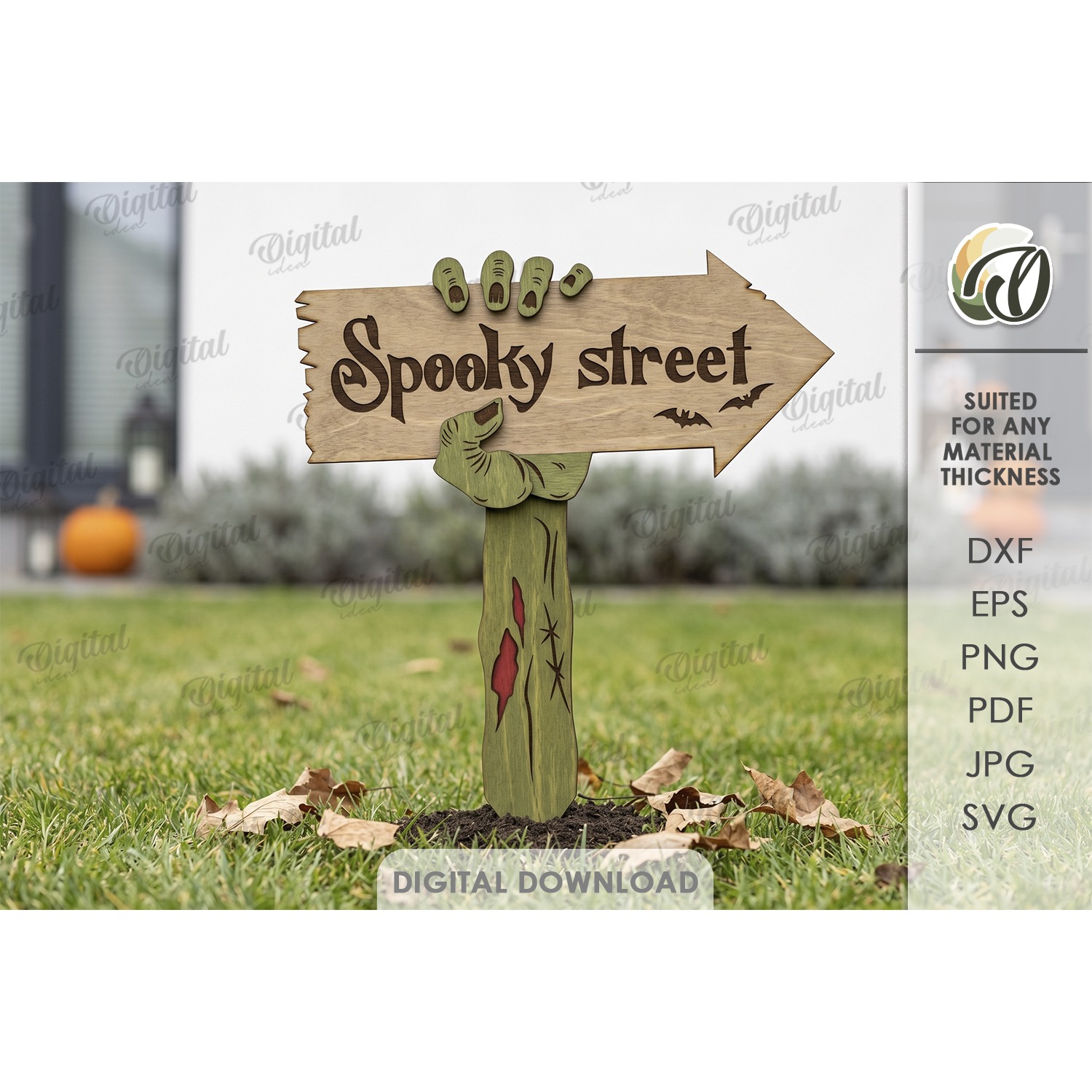Halloween Directional Sign Laser Cut. Yard Stake SVG (9)