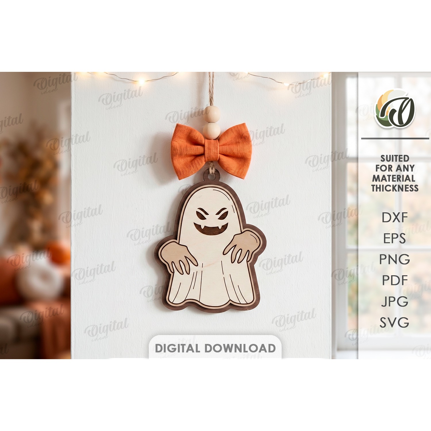 Halloween Hanging Ornament Laser Cut. Wall Decor SVG (10)