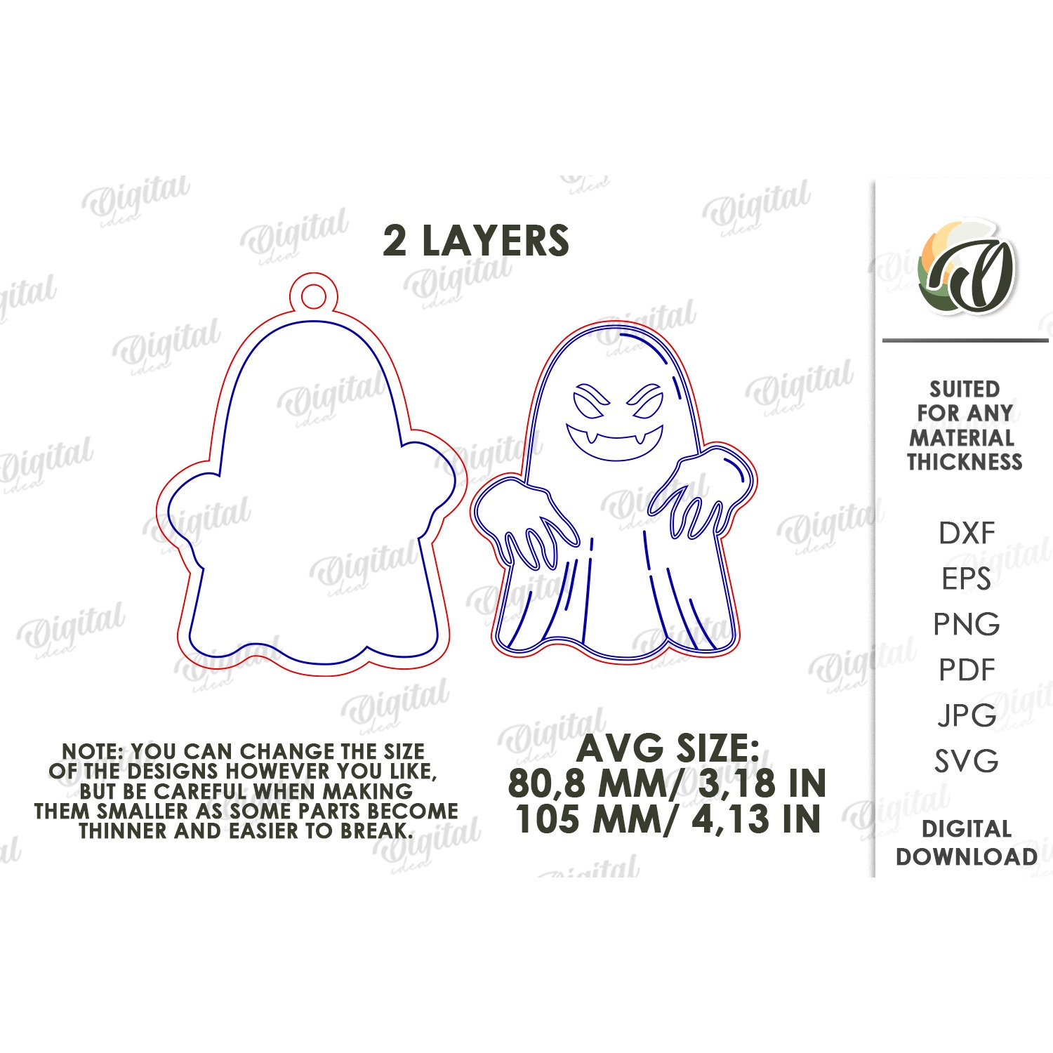 Halloween Hanging Ornament Laser Cut. Wall Decor SVG (10) 2