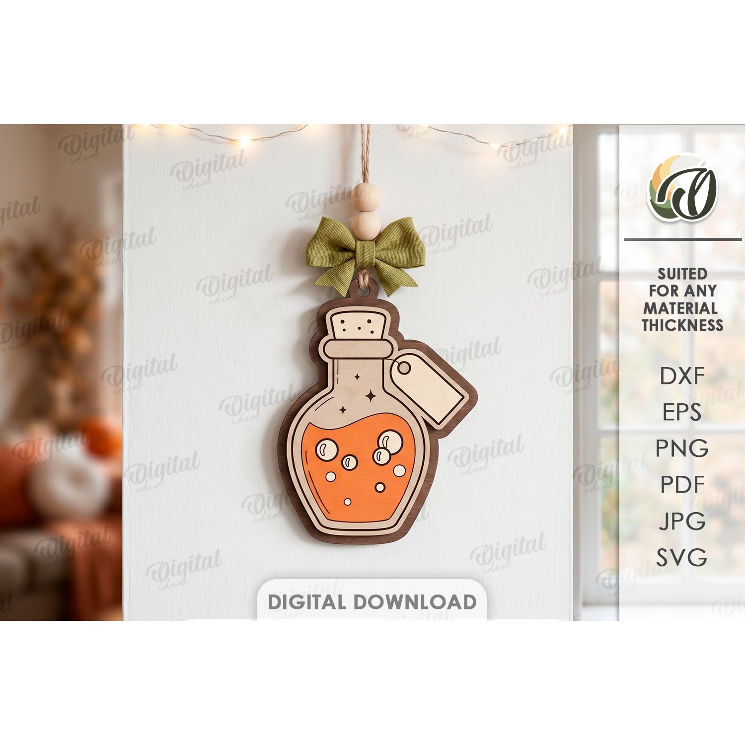 Halloween Hanging Ornament Laser Cut. Wall Decor SVG (2)