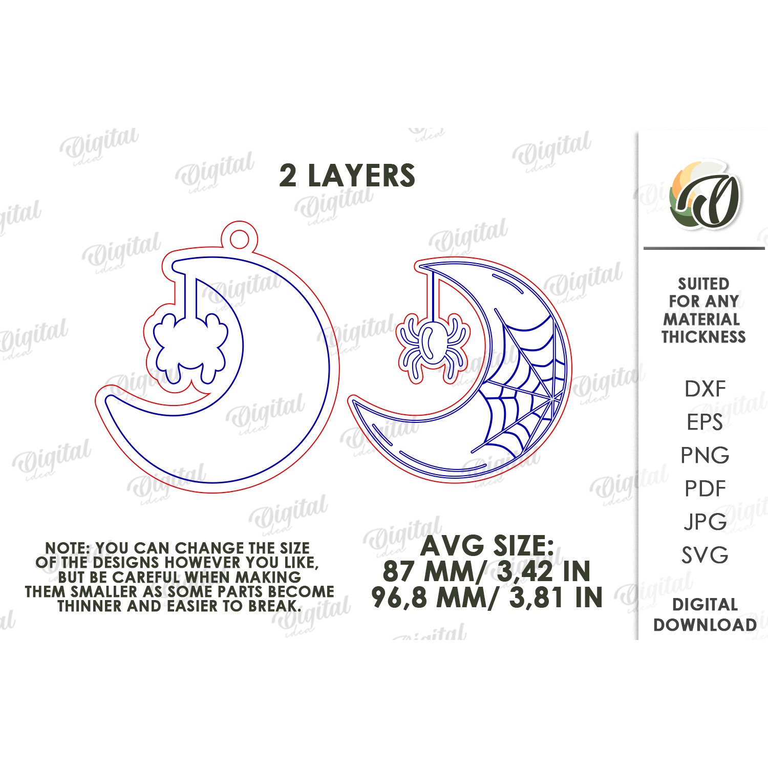 Halloween Hanging Ornament Laser Cut. Wall Decor SVG (8) 2