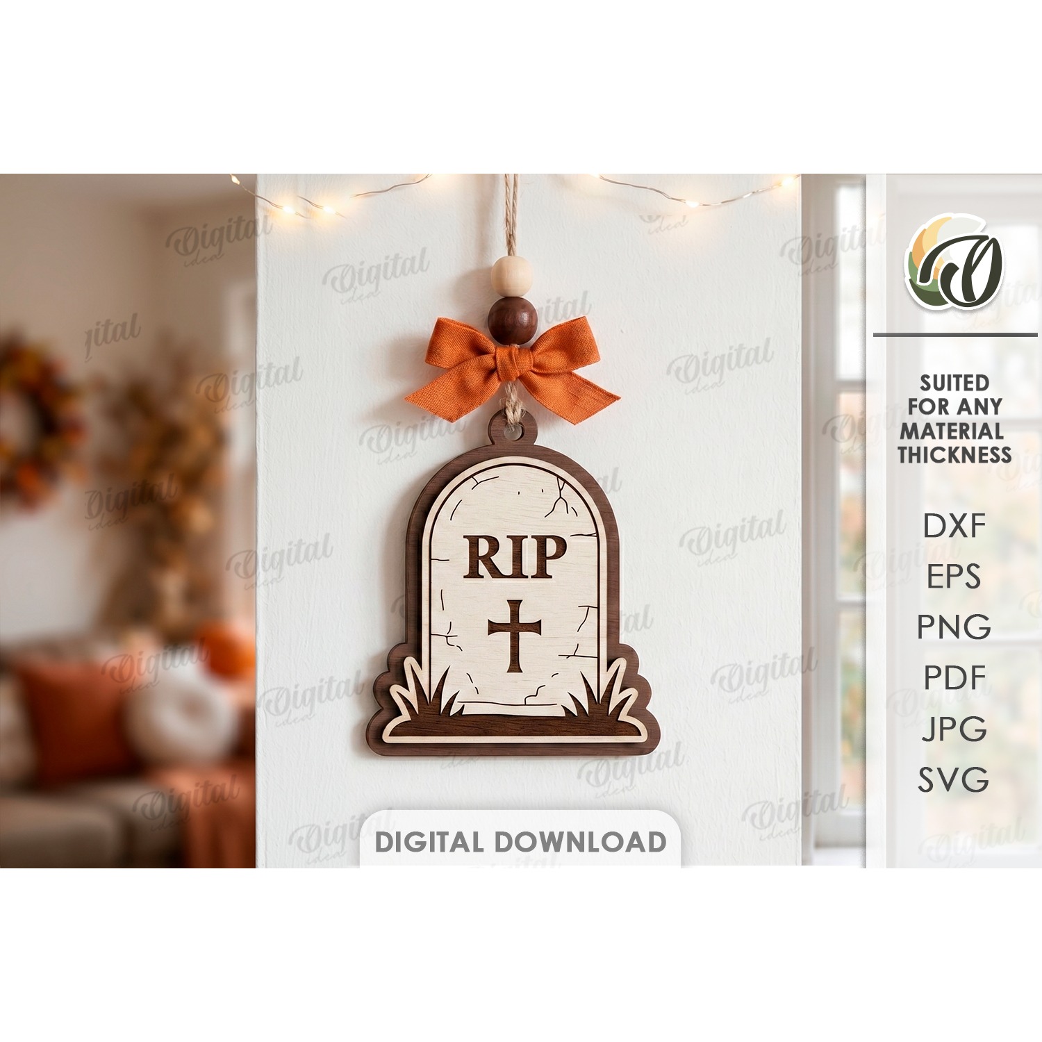 Halloween Hanging Ornaments Bundle Laser Cut. Wall Decor SVG 13