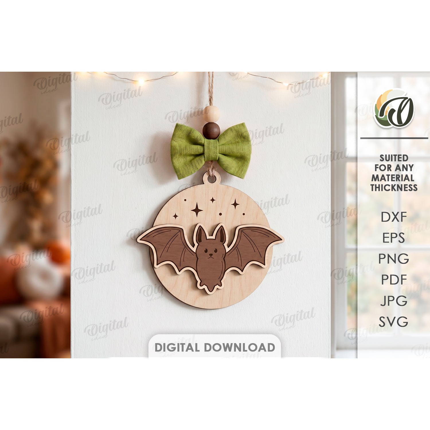 Halloween Hanging Ornaments Bundle Laser Cut. Wall Decor SVG 7