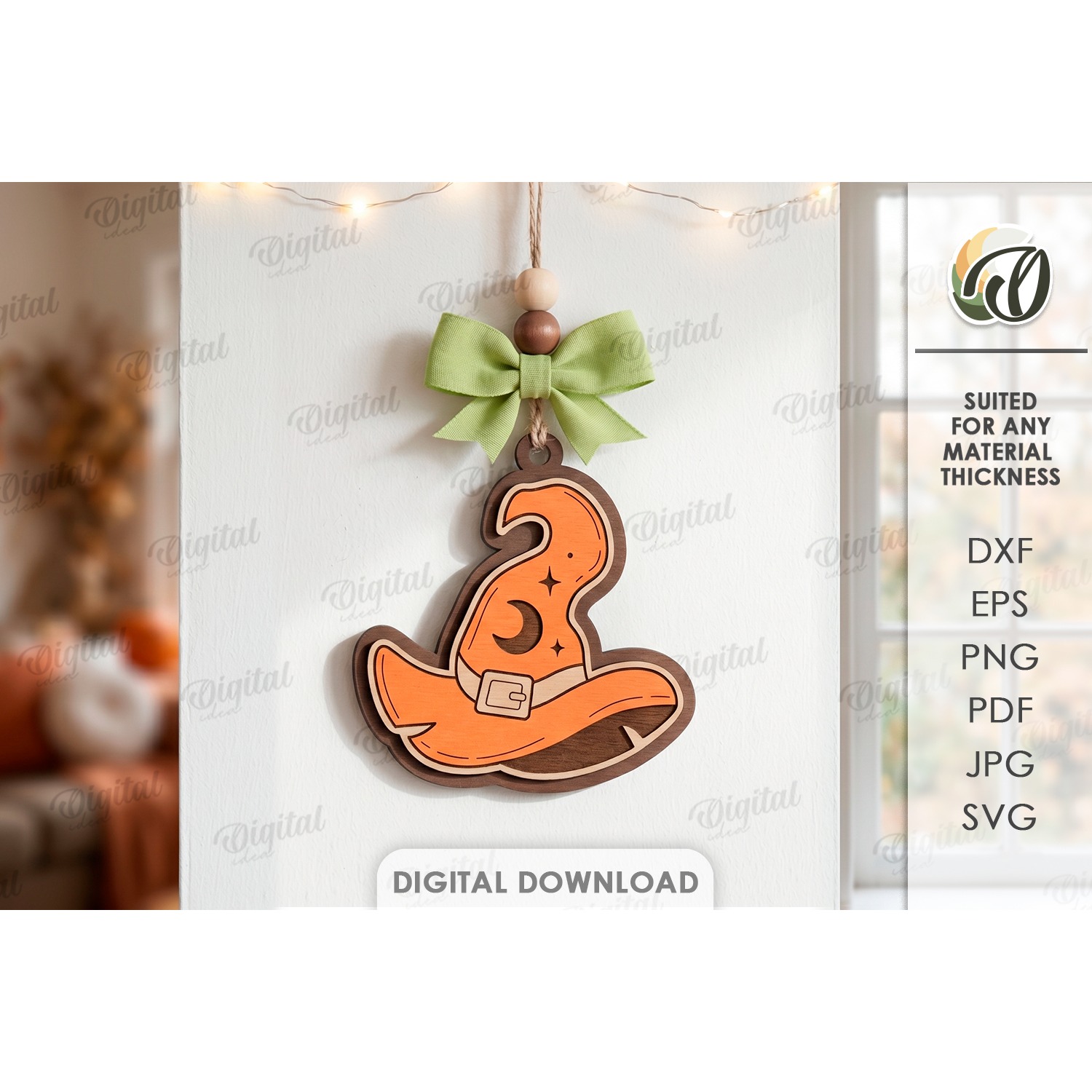 Halloween Hanging Ornaments Bundle Laser Cut. Wall Decor SVG 8