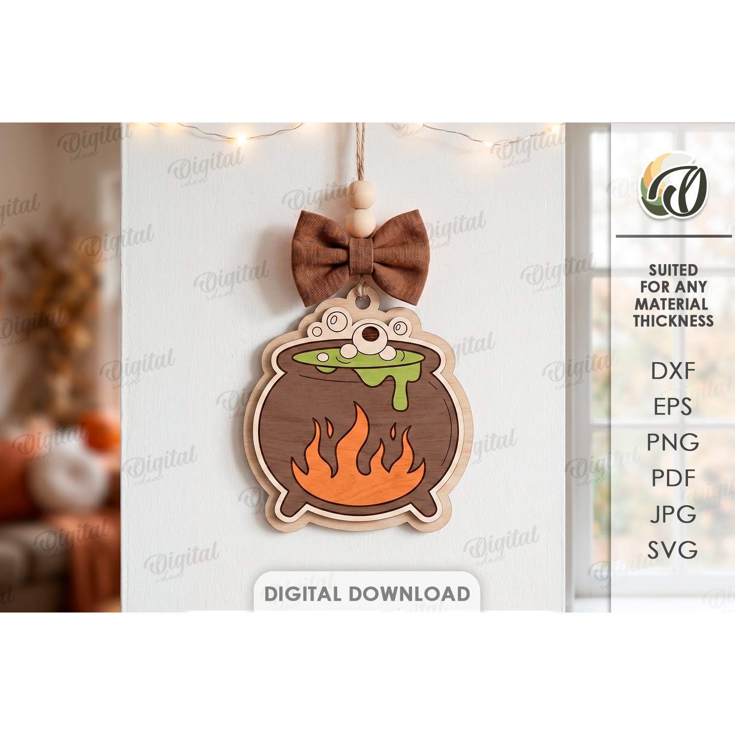 Halloween Hanging Ornaments Bundle Laser Cut. Wall Decor SVG 9