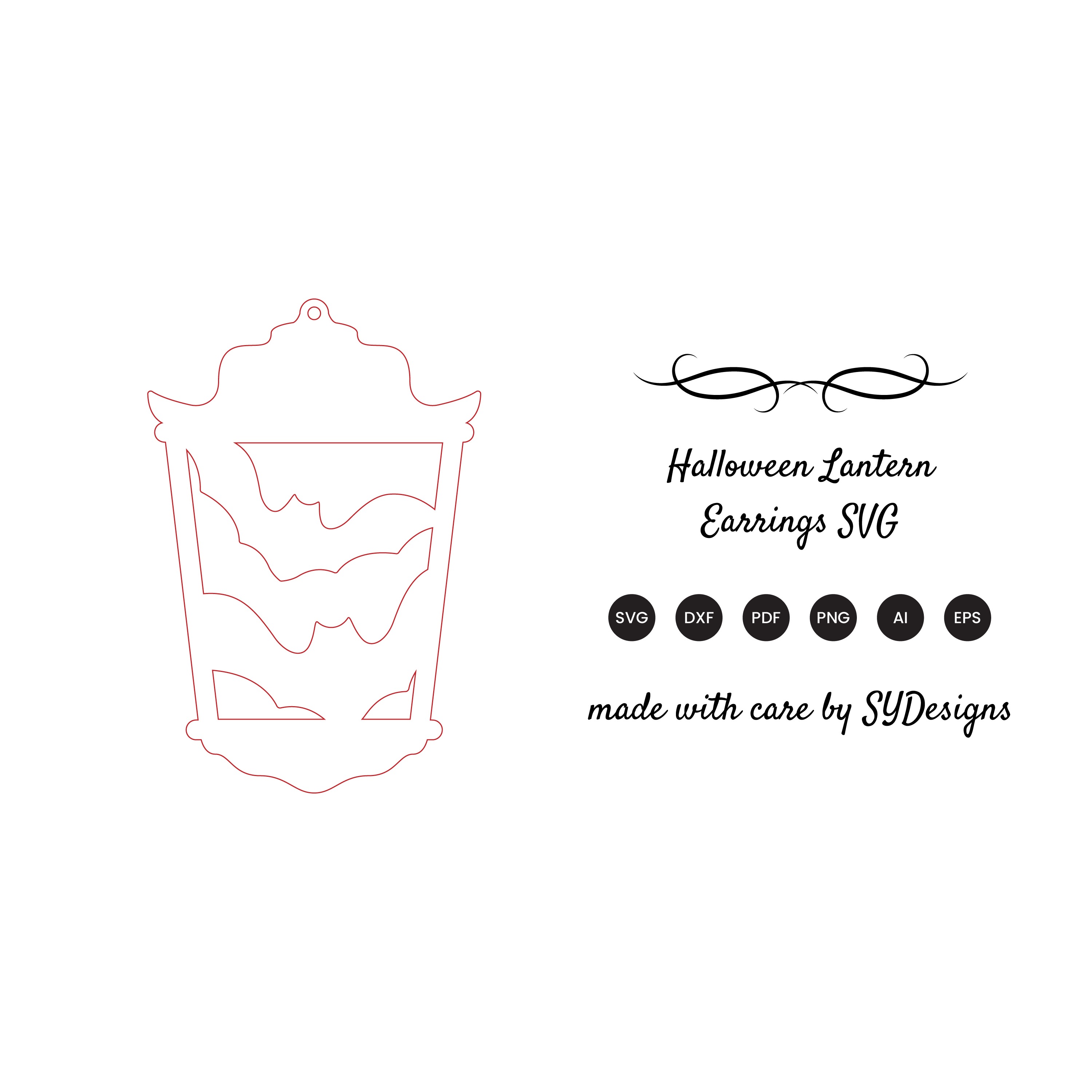 Halloween Lantern Earrings SVG - Laser Cut Spooky Earrings (2) 2