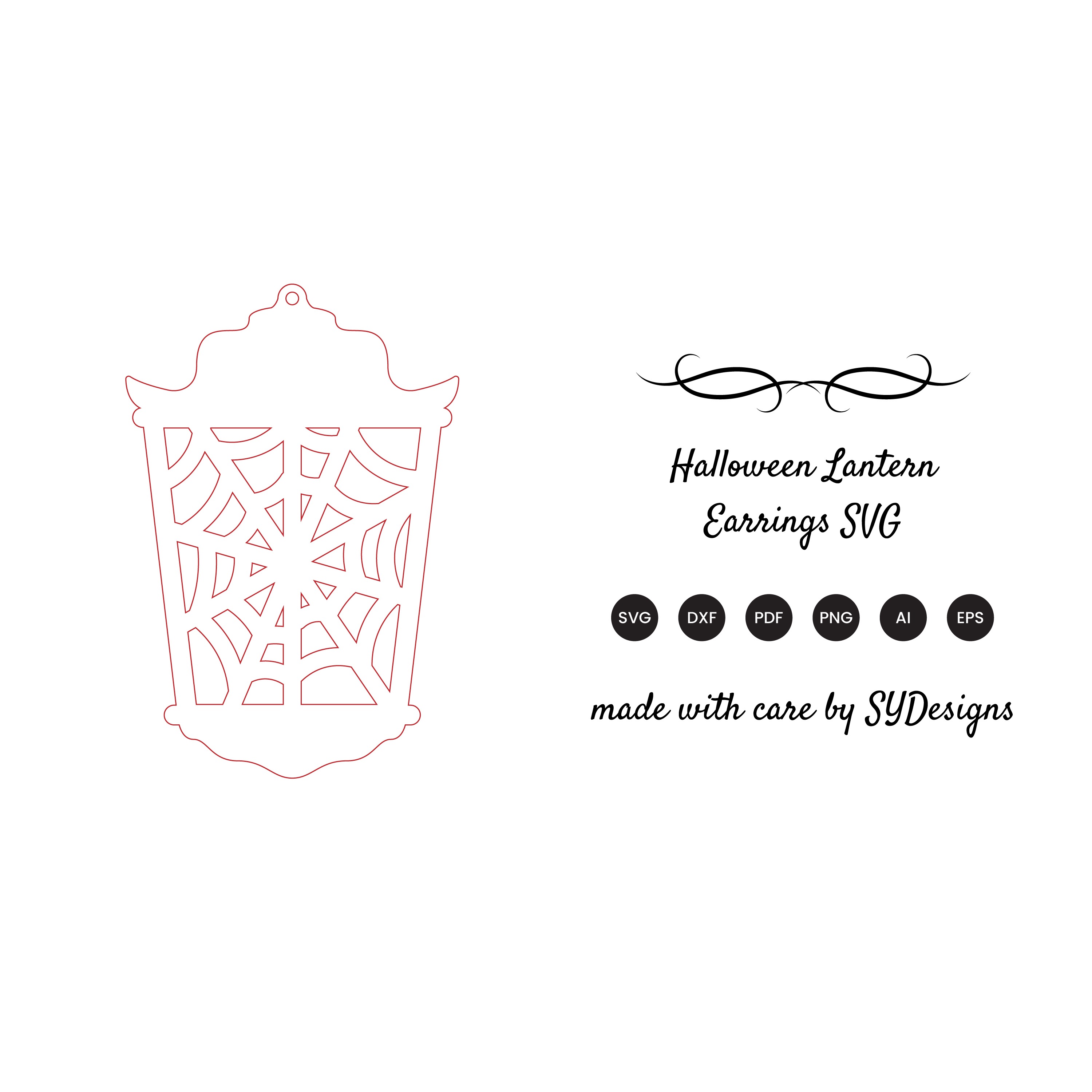 Halloween Lantern Earrings SVG - Laser Cut Spooky Earrings (3) 2