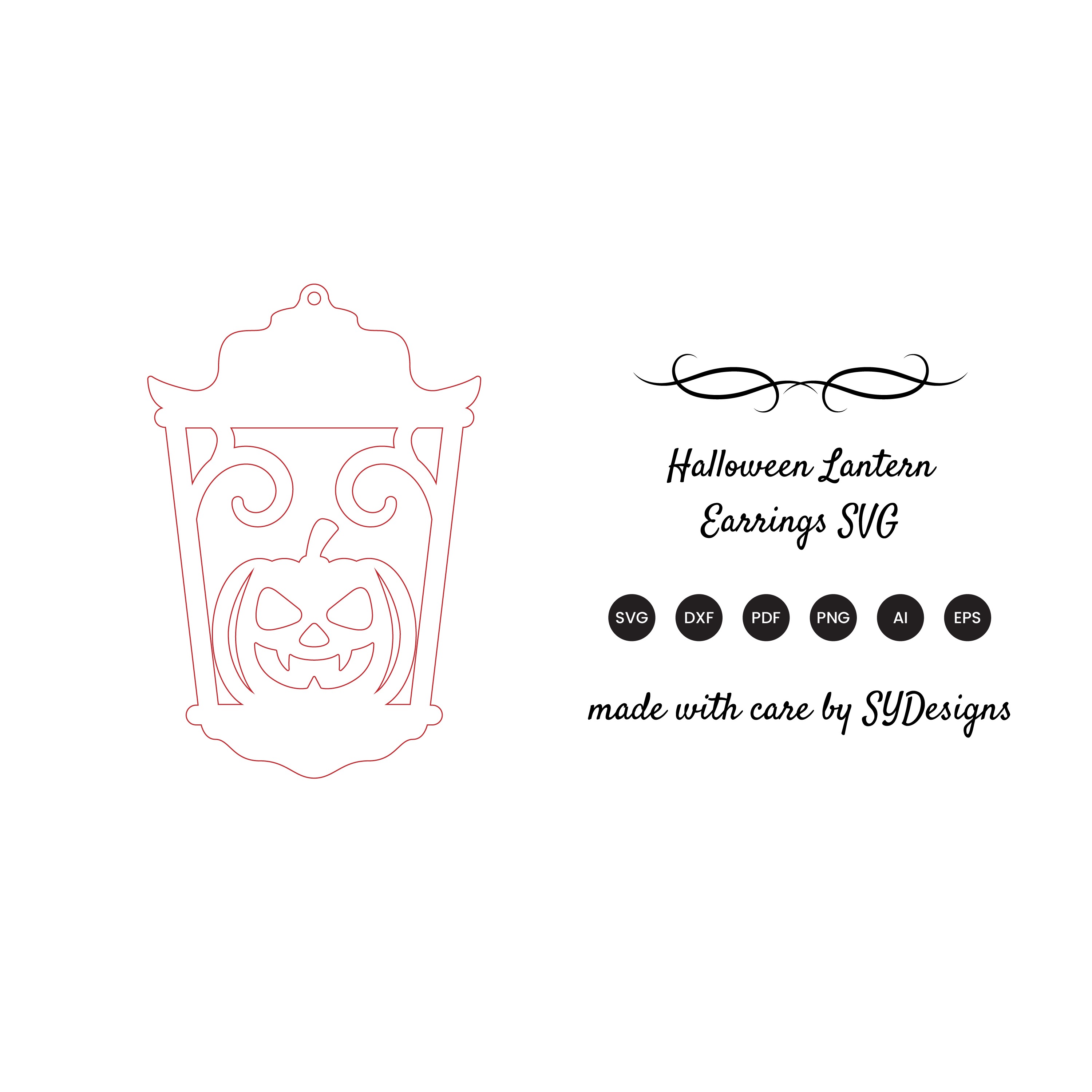 Halloween Lantern Earrings SVG - Laser Cut Spooky Earrings (4) 2