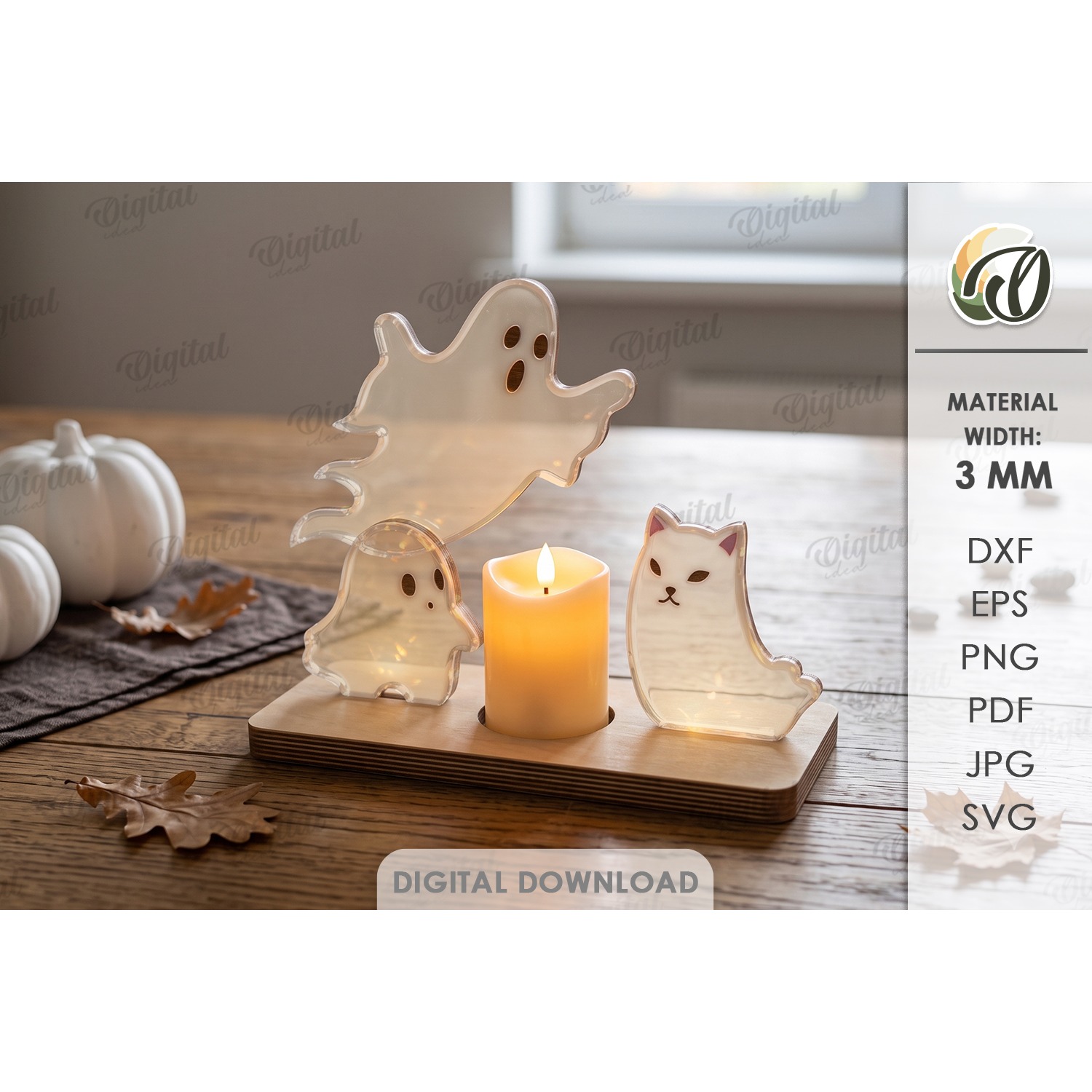 Halloween Light Stands Bundle Laser Cut. Candle Holder SVG 13