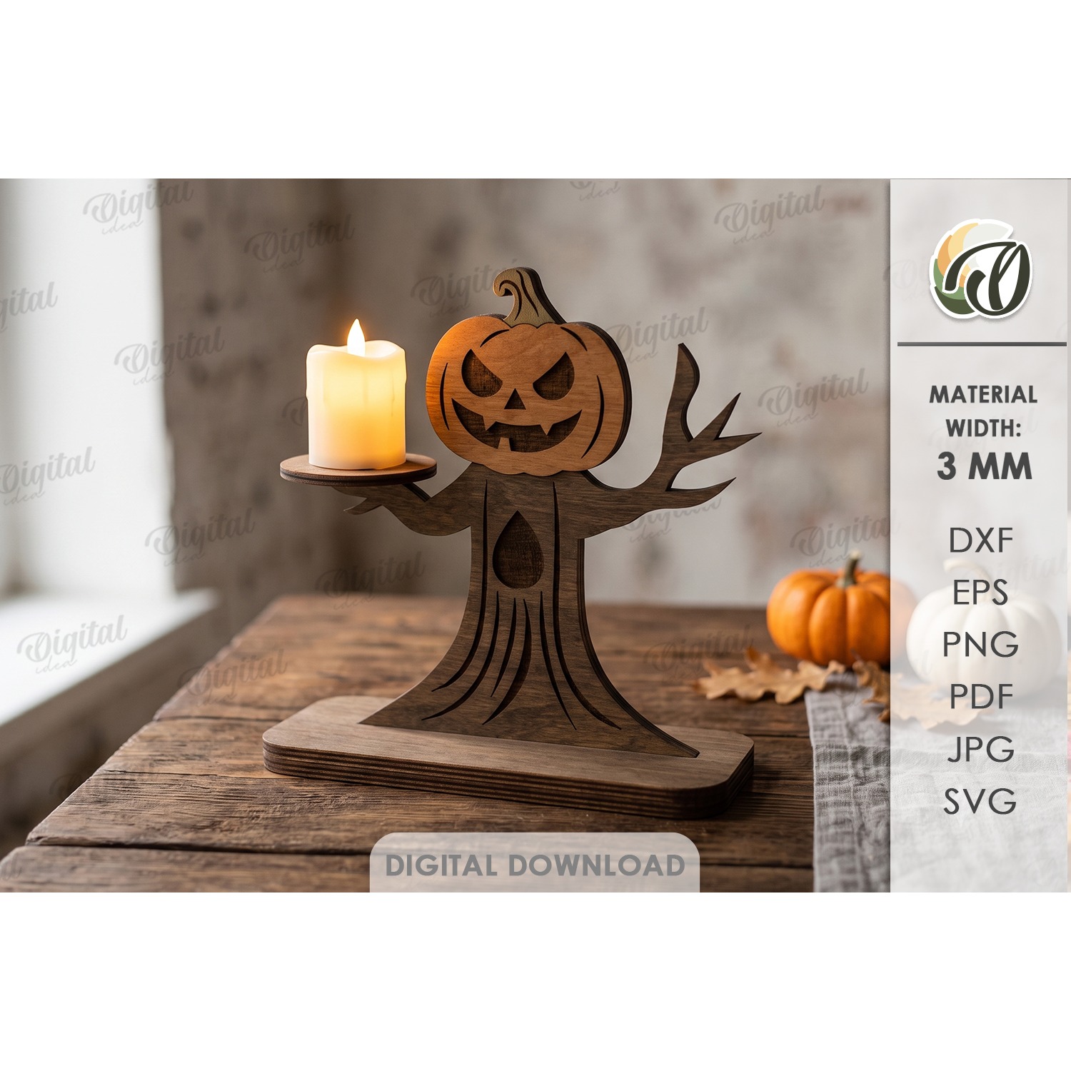 Halloween Light Stands Bundle Laser Cut. Candle Holder SVG 8