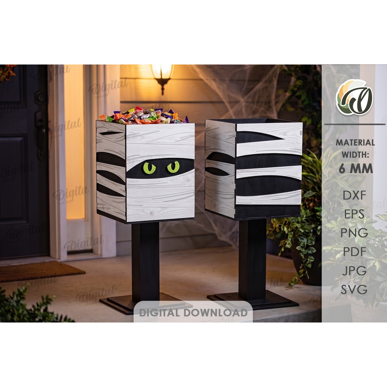 Halloween Porch Candy Holder Laser Cut. Candy Box SVG