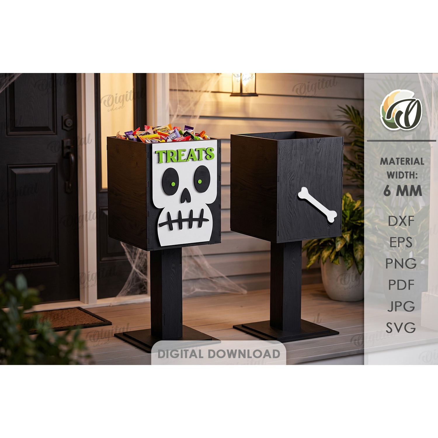 Halloween Porch Candy Holder Laser Cut. Candy Box SVG (3)