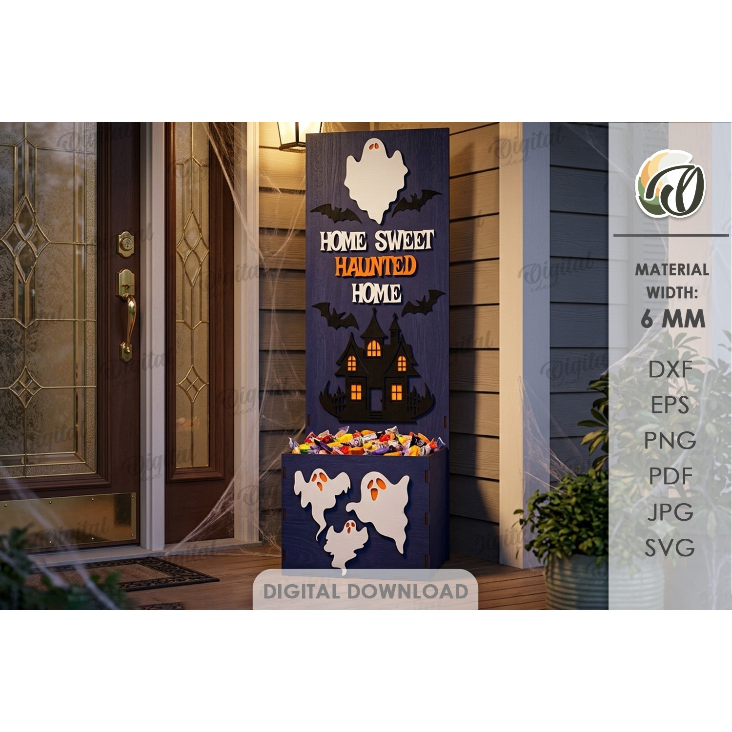 Halloween Porch Candy Holders Bundle Lasercut. Halloween SVG 6