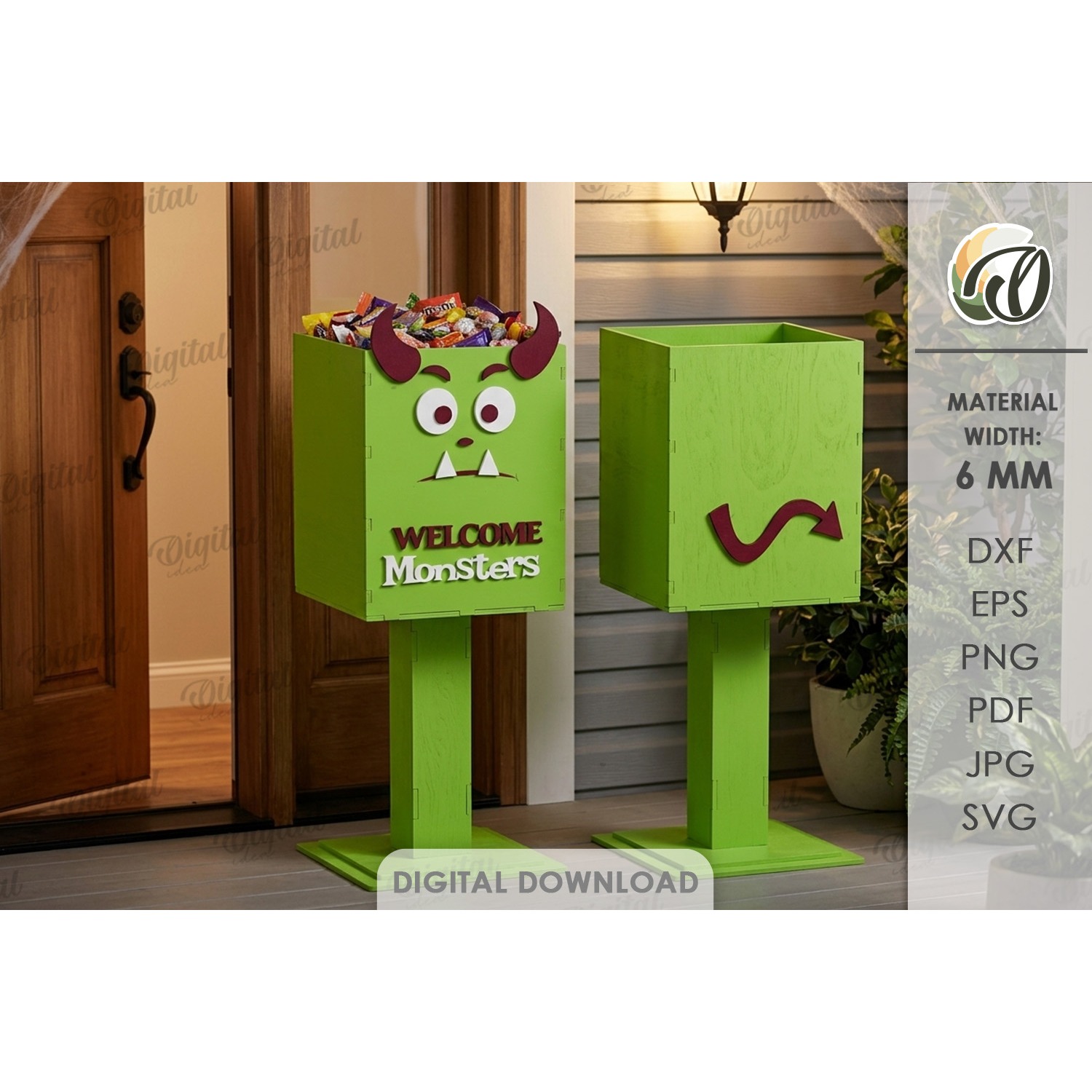 Halloween Porch Candy Holders Bundle Lasercut. Halloween SVG 8