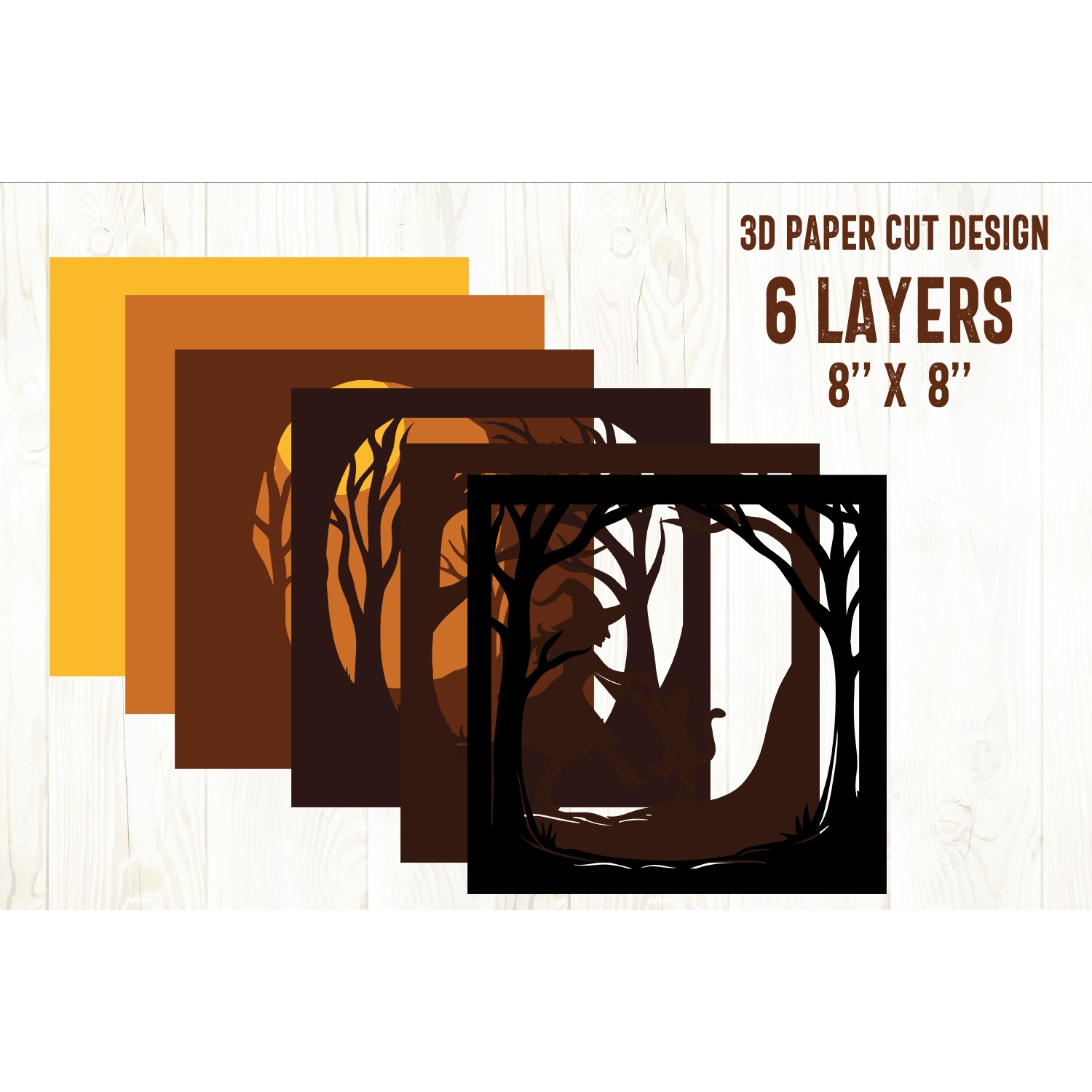 Halloween Shadow Box Laser Cut 3D Layered Papercut 2