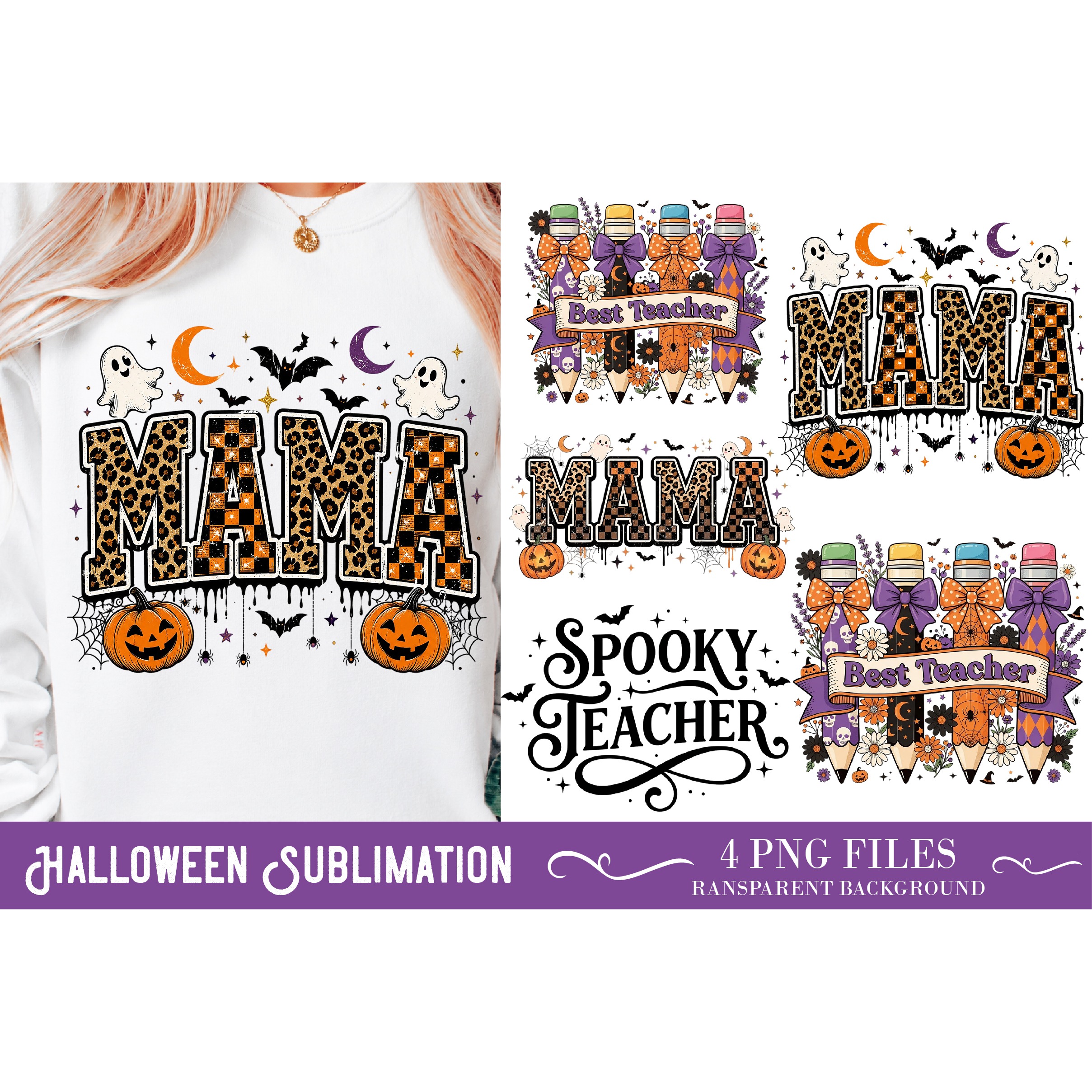 Halloween Sublimation Design,Halloween Typography PNG (3)