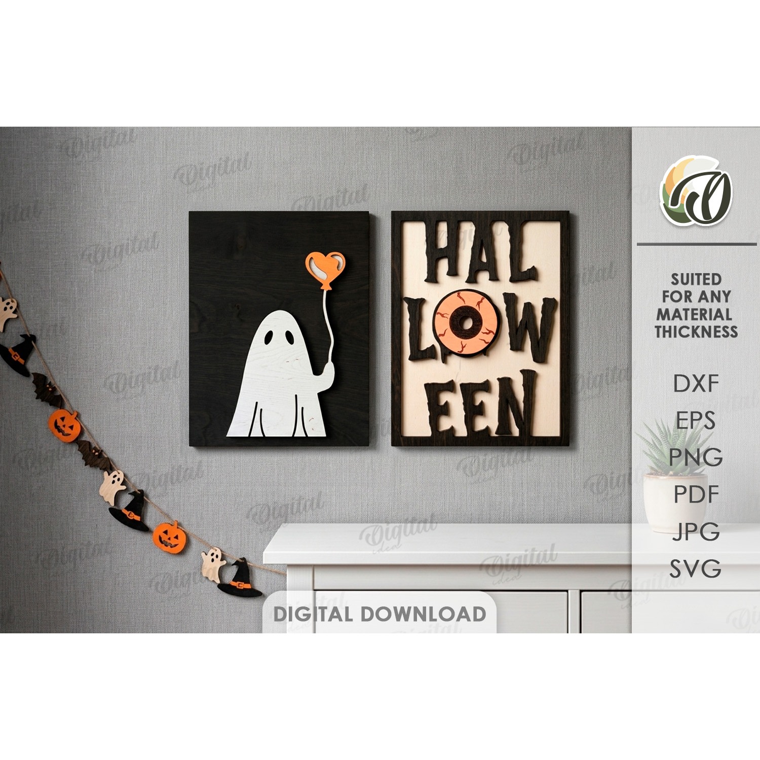 Halloween Wall Signs Bundle Laser Cut. Wall Decor SVG 7