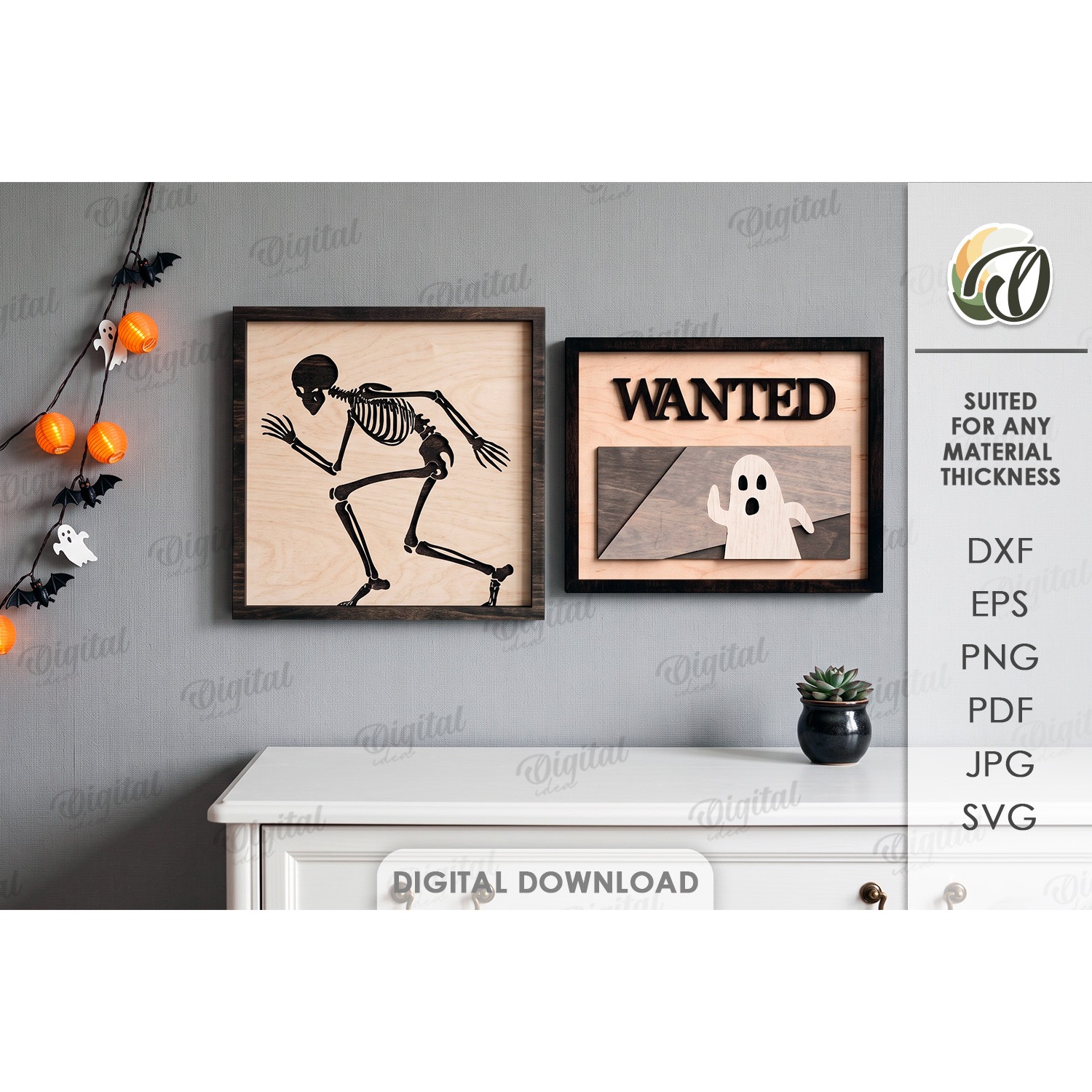 Halloween Wall Signs Laser Cut. Halloween Wall Decor SVG