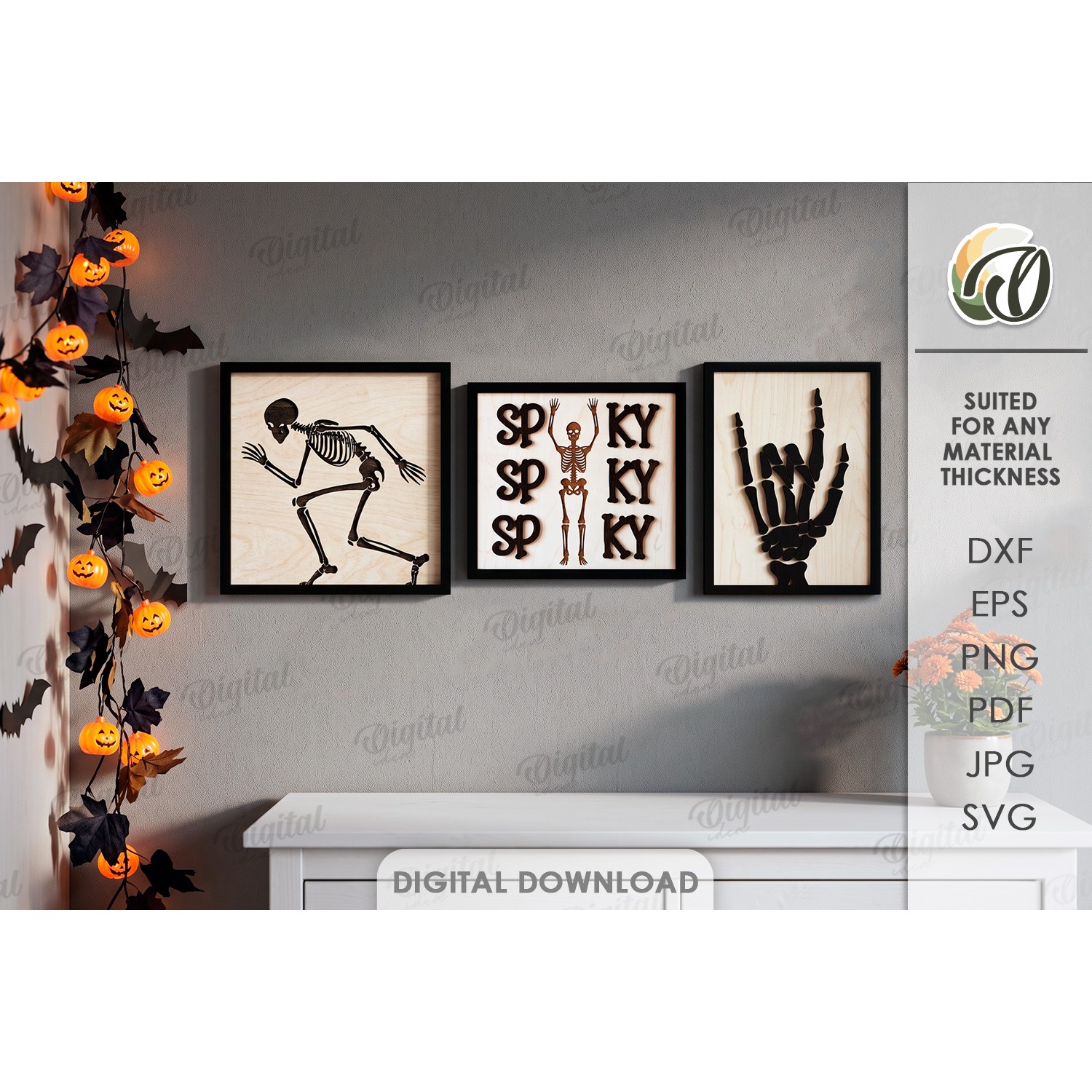 Halloween Wall Signs Laser Cut. Halloween Wall Decor SVG (5)