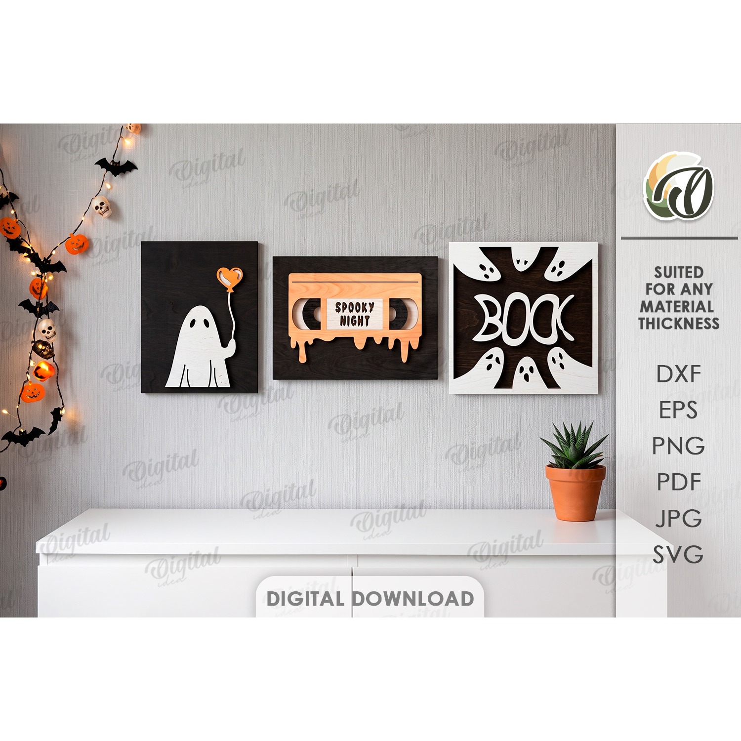 Halloween Wall Signs Laser Cut. Halloween Wall Decor SVG (6)
