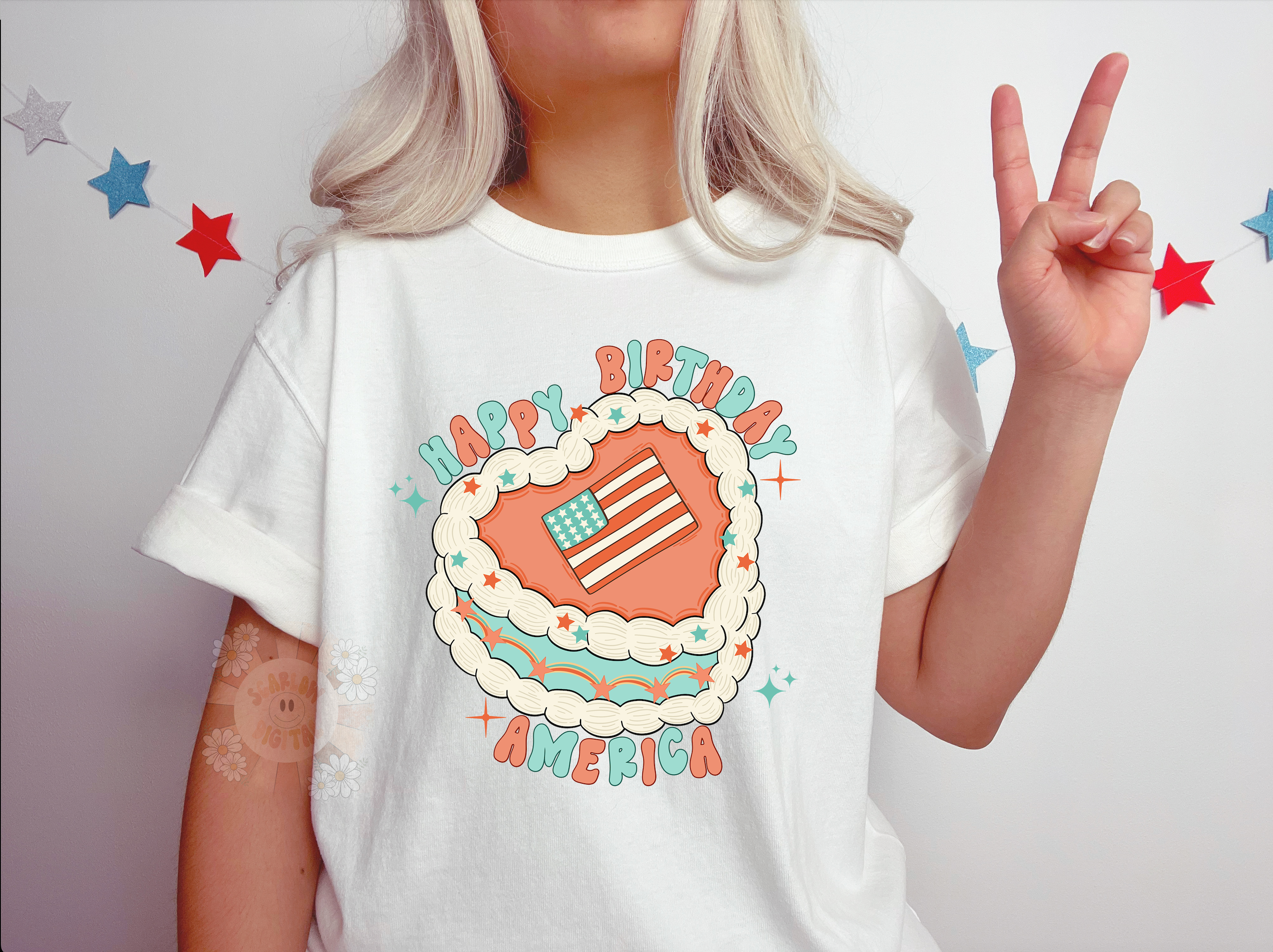 Happy Birthday America PNG-Fourth of July Sublimation Digital Design Download-stars png, stars and stripes png, patriotic png, july 4th png 3