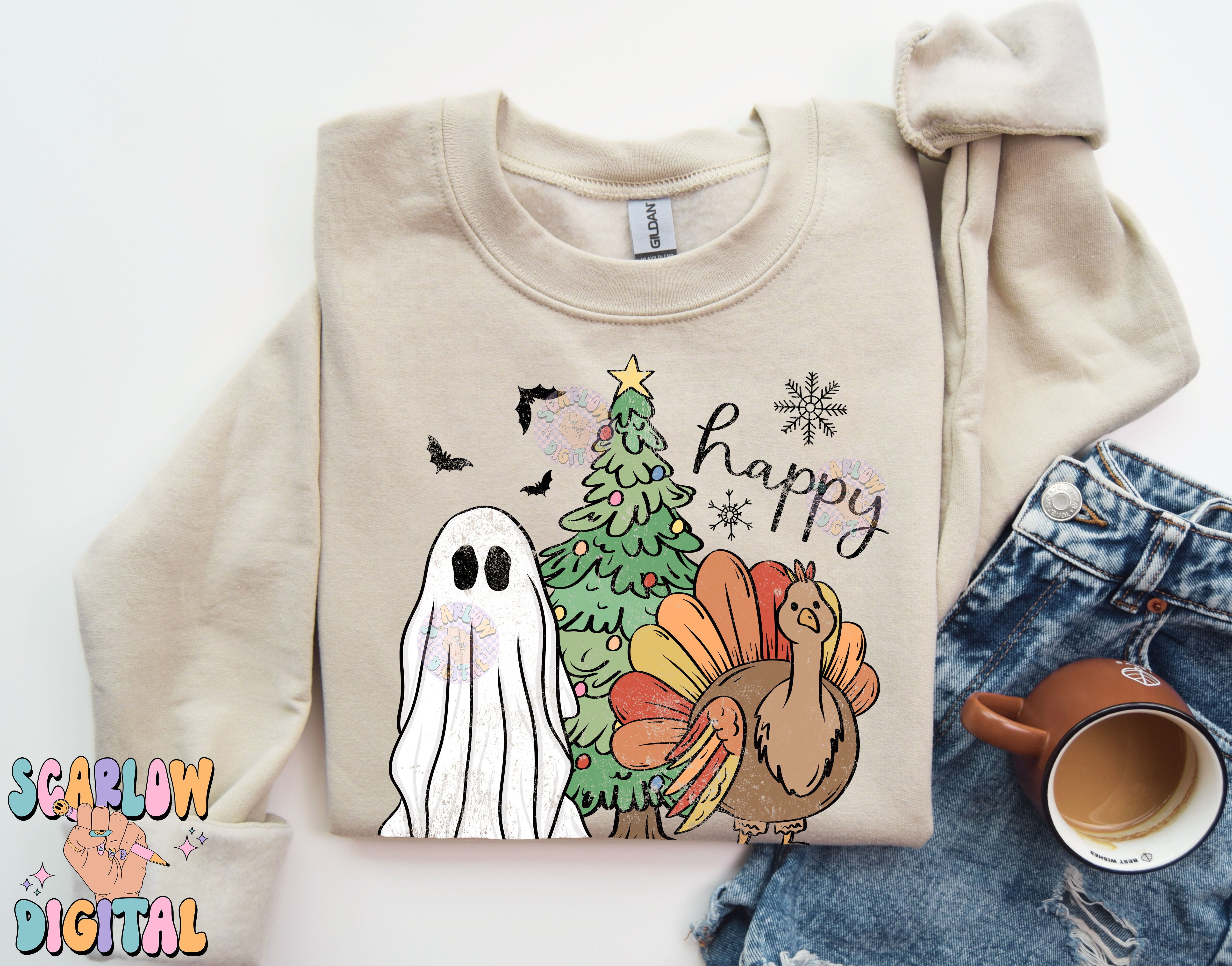 Happy HalloThankMas PNG Digital Design 2