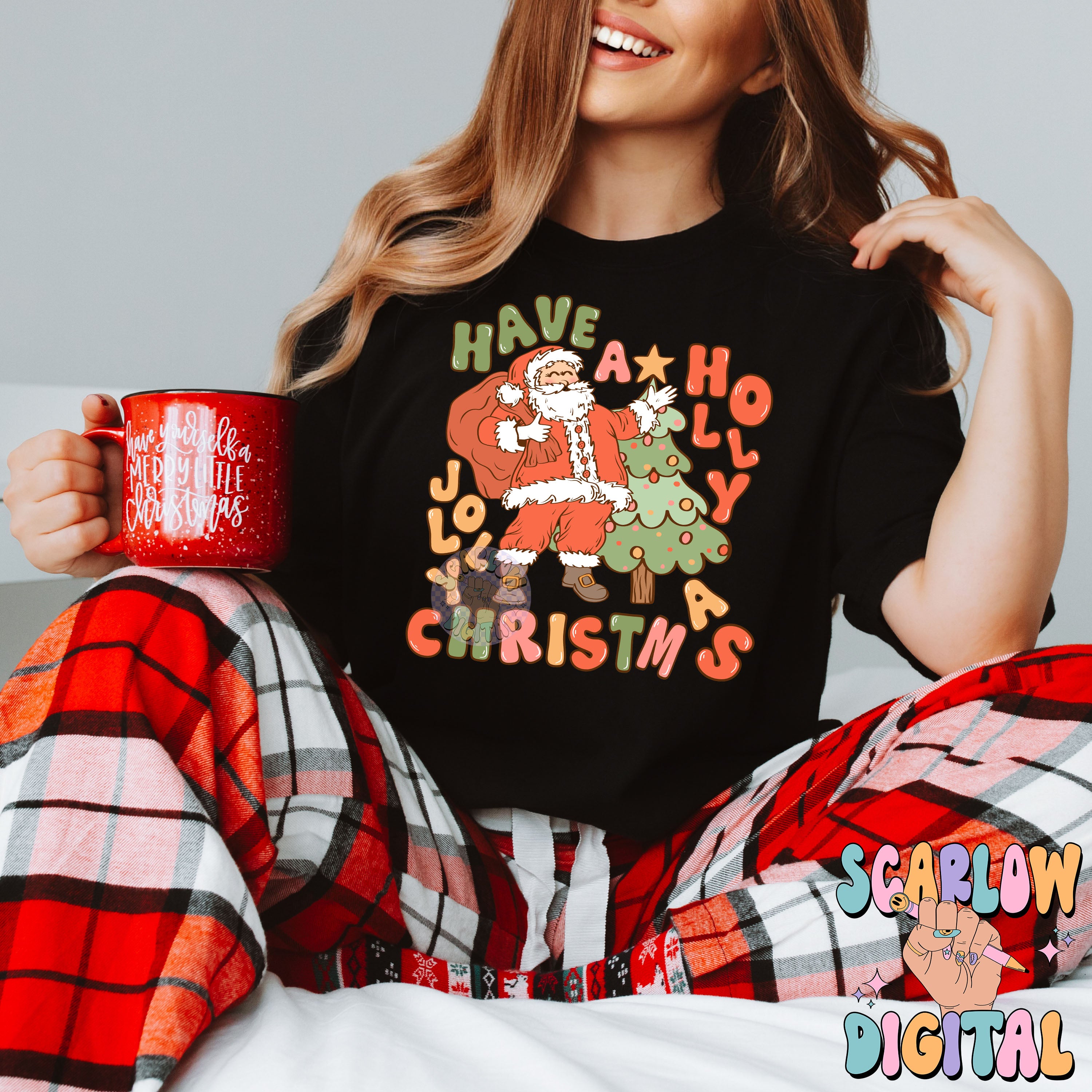 Have a Holly Jolly Christmas PNG Digital Design Download, Christmas png, santa claus png, christmas tree png, traditional christmas png 2