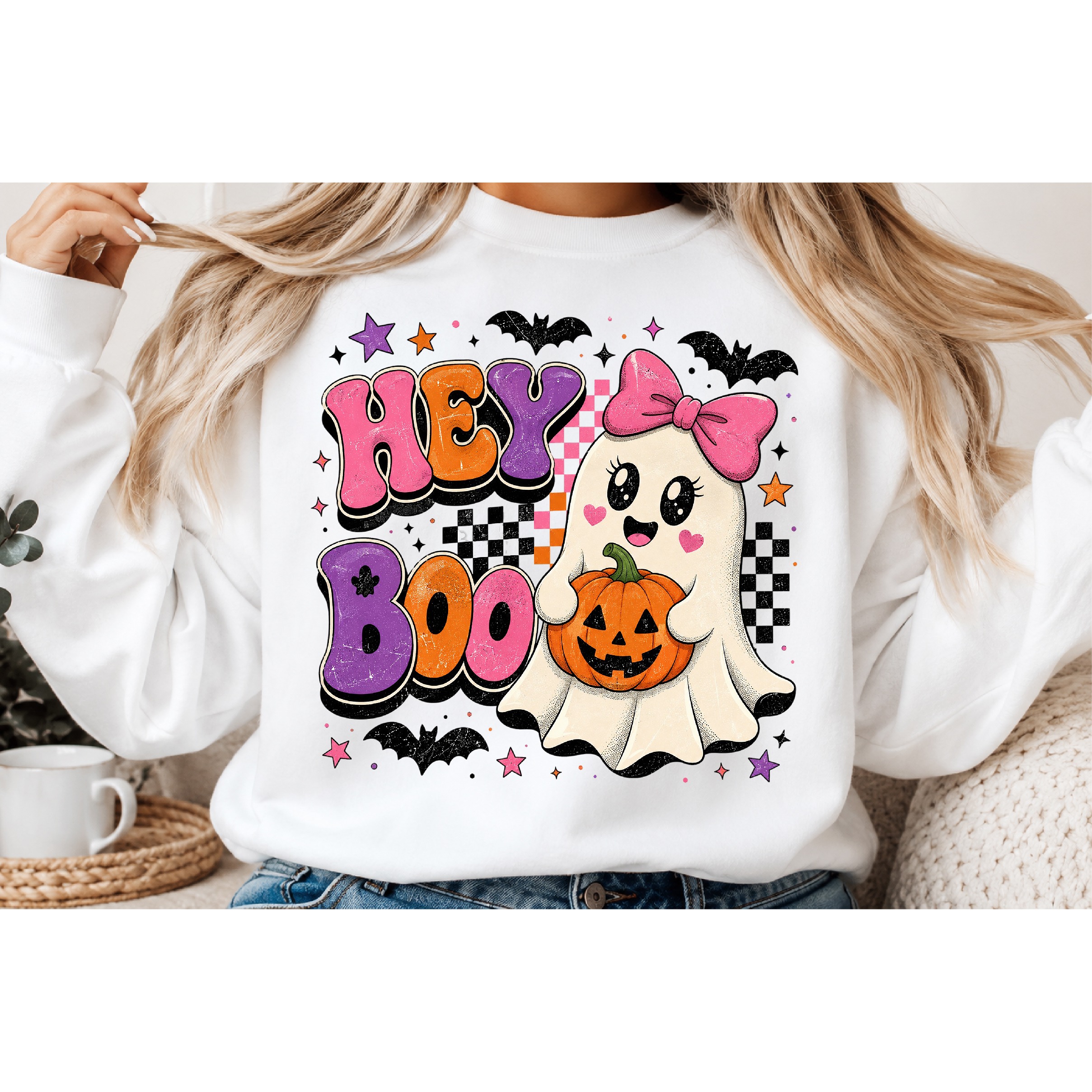 Hey Boo Halloween Sublimation PNG 2