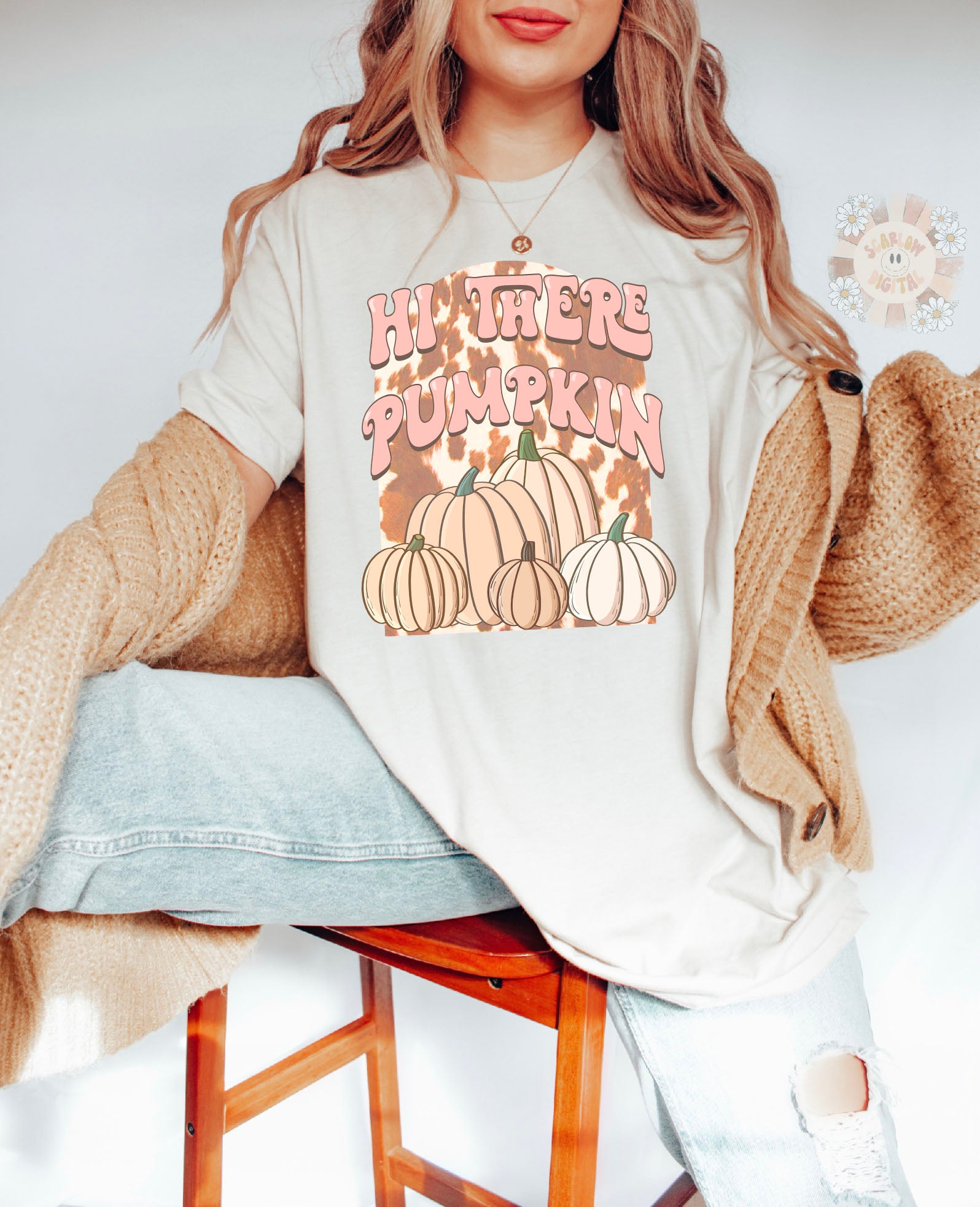 Hi There Pumpkin PNG-Fall Sublimation Digital Design Download-pumpkins png, girly png, cowhide png, cow print png, western fall png designs 2