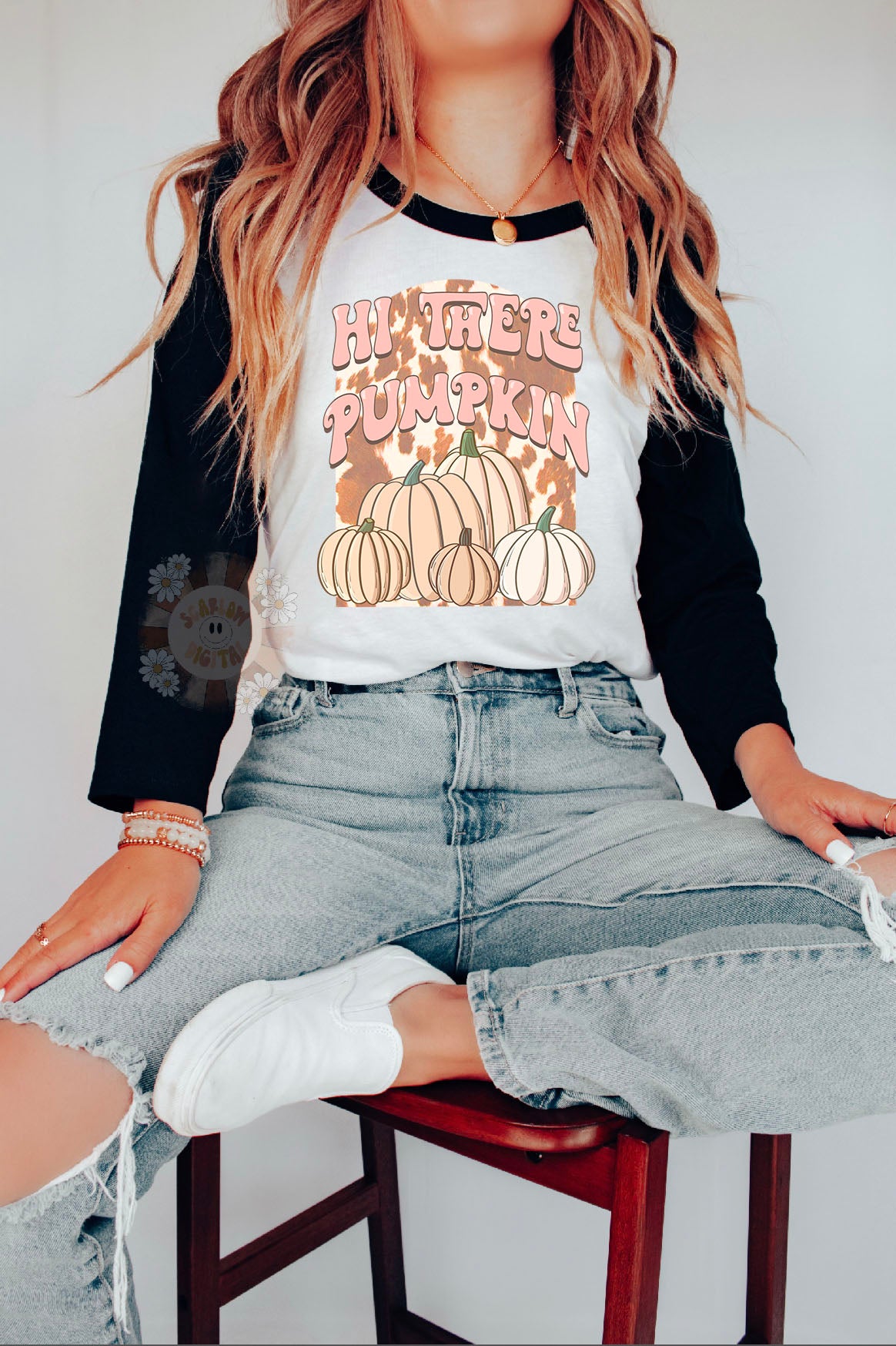 Hi There Pumpkin PNG-Fall Sublimation Digital Design Download-pumpkins png, girly png, cowhide png, cow print png, western fall png designs 3