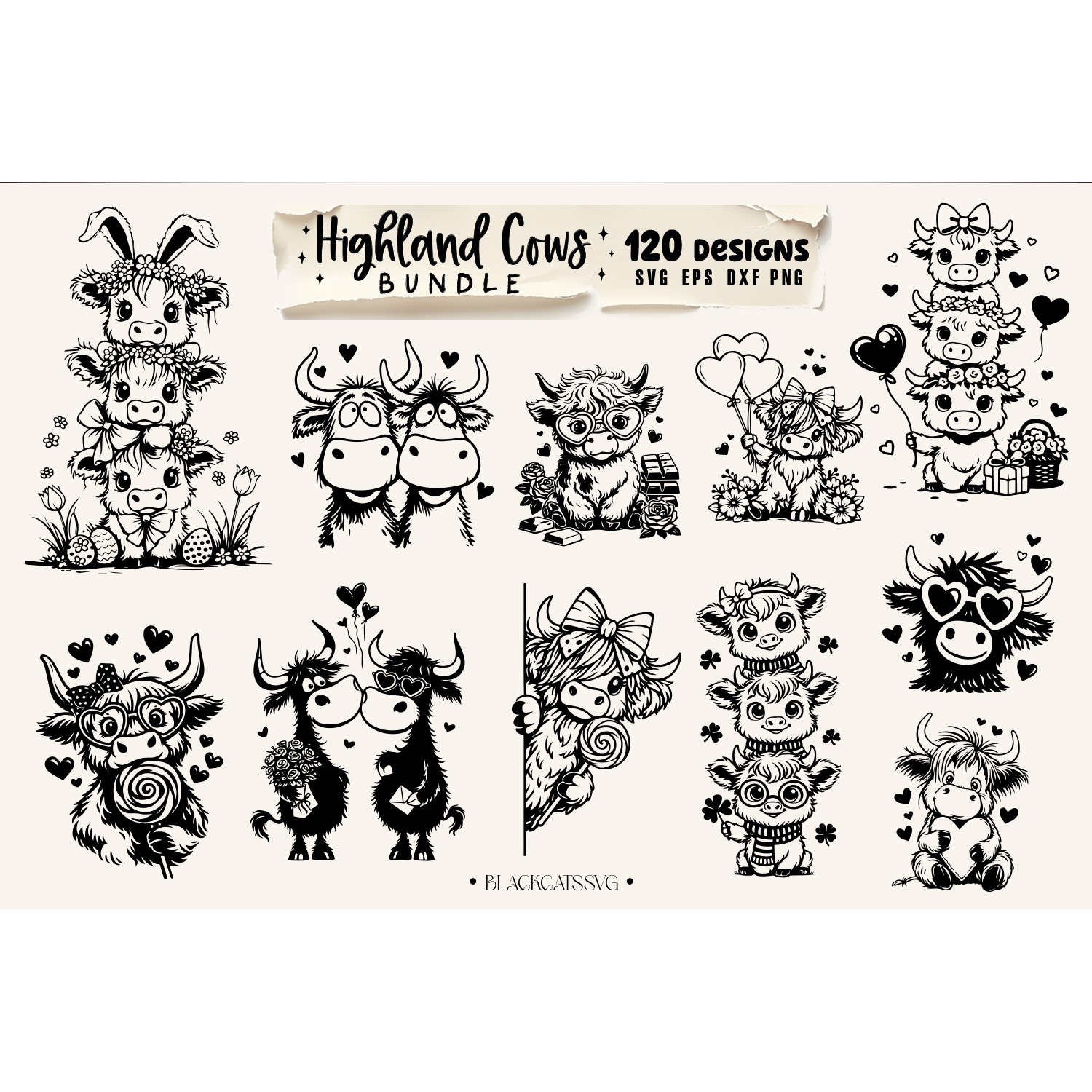 Highland cow bundle svg, sassy cow bundle 120 designs svg 7