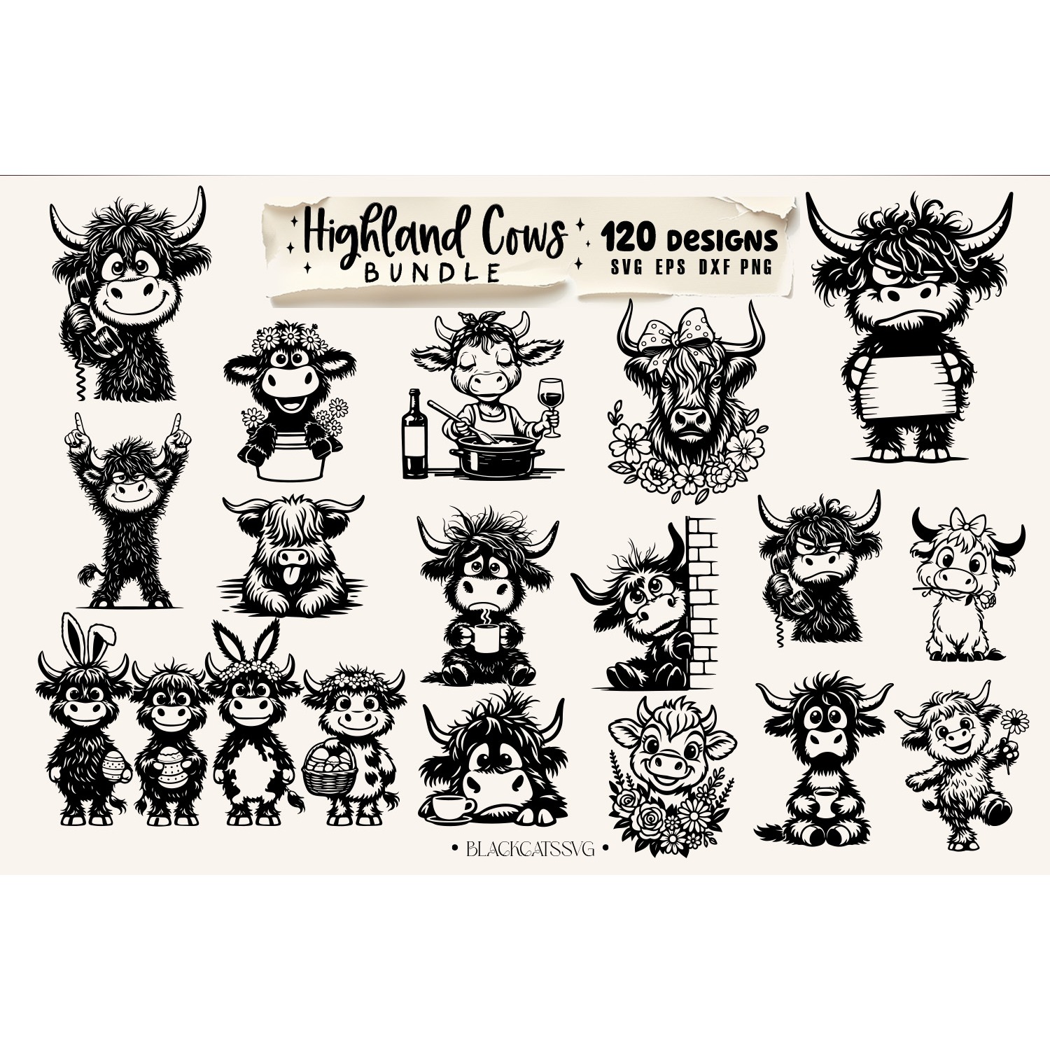 Highland cow bundle svg, sassy cow bundle 120 designs svg 8